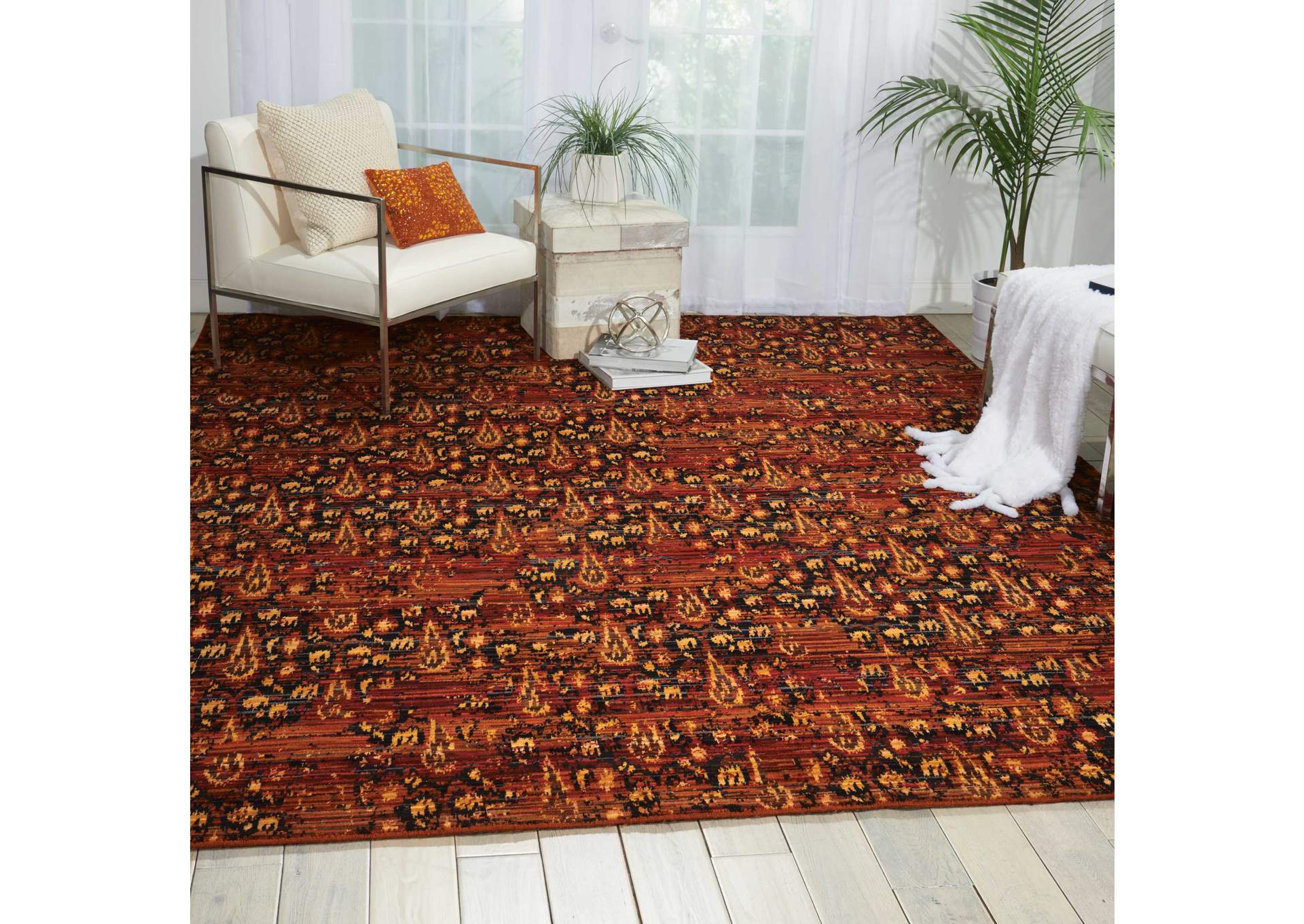 Nourison Rhapsody RH014 Red 8'x10' Rug,Nourison