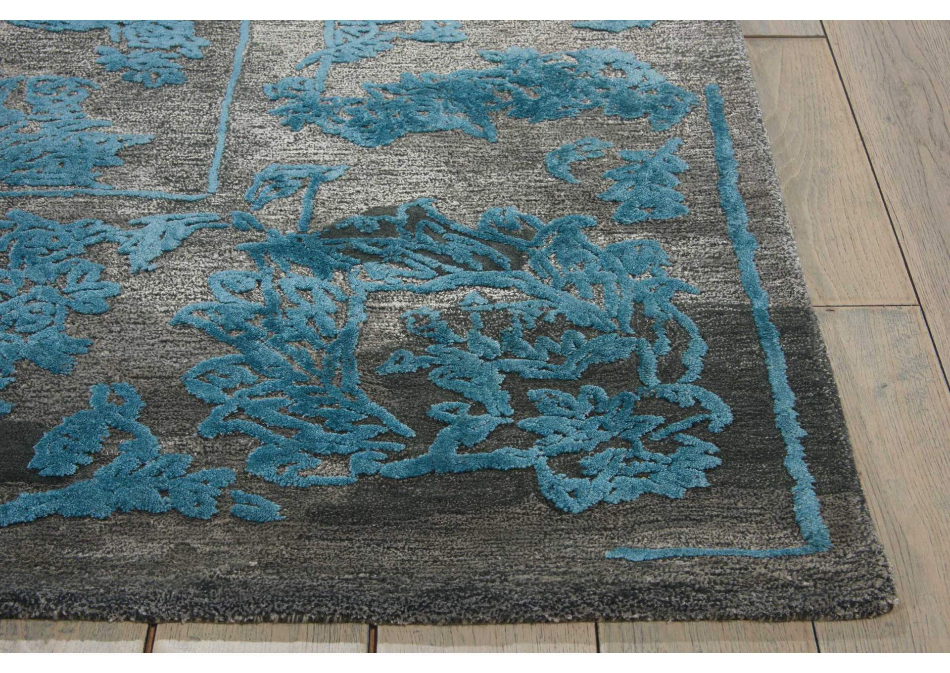 Nourison Opaline OPA12 Black and Blue 4'x6' Area Rug,Nourison