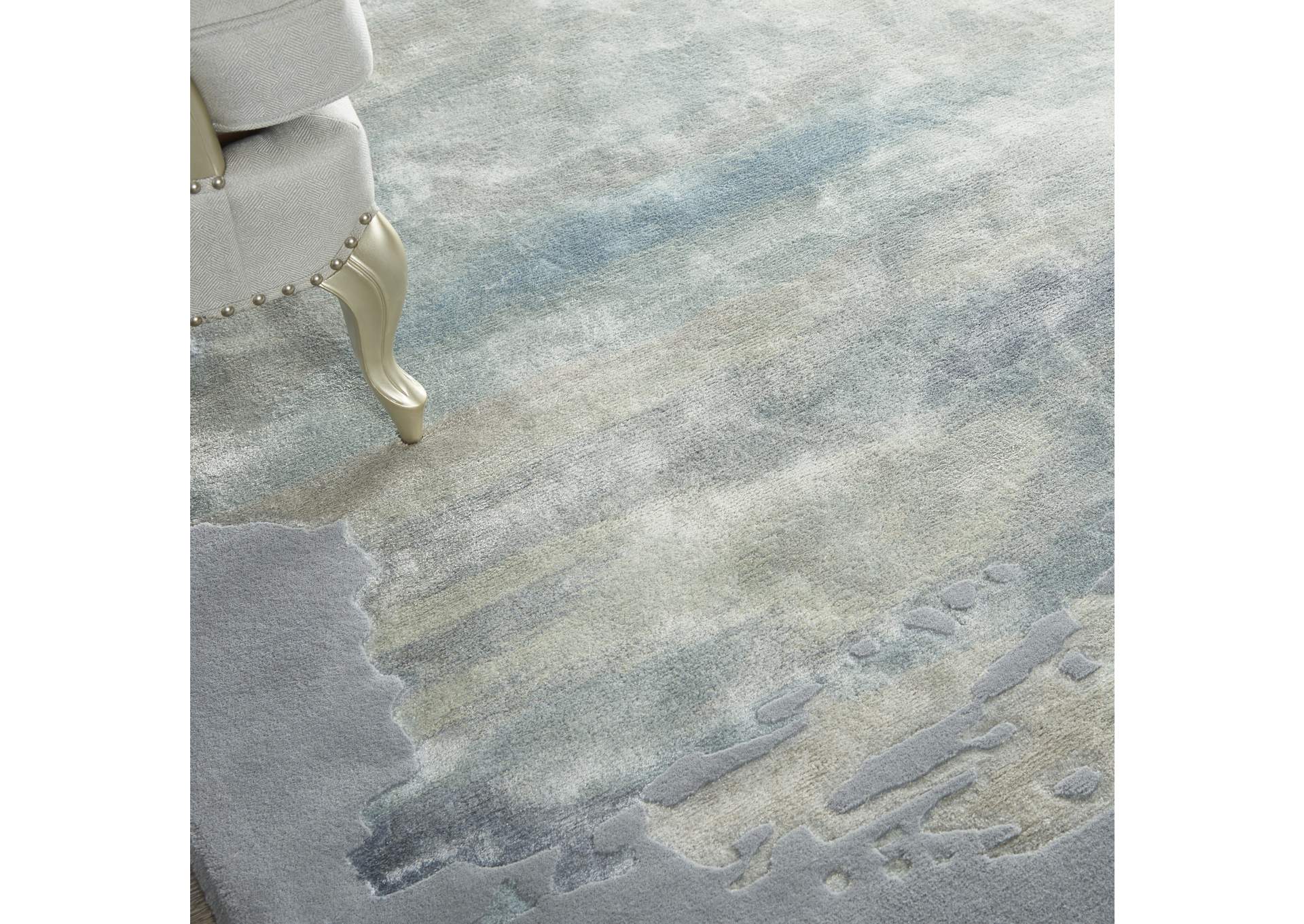 Nourison Prismatic 9'x12' Seafoam Silver Area Rug,Nourison