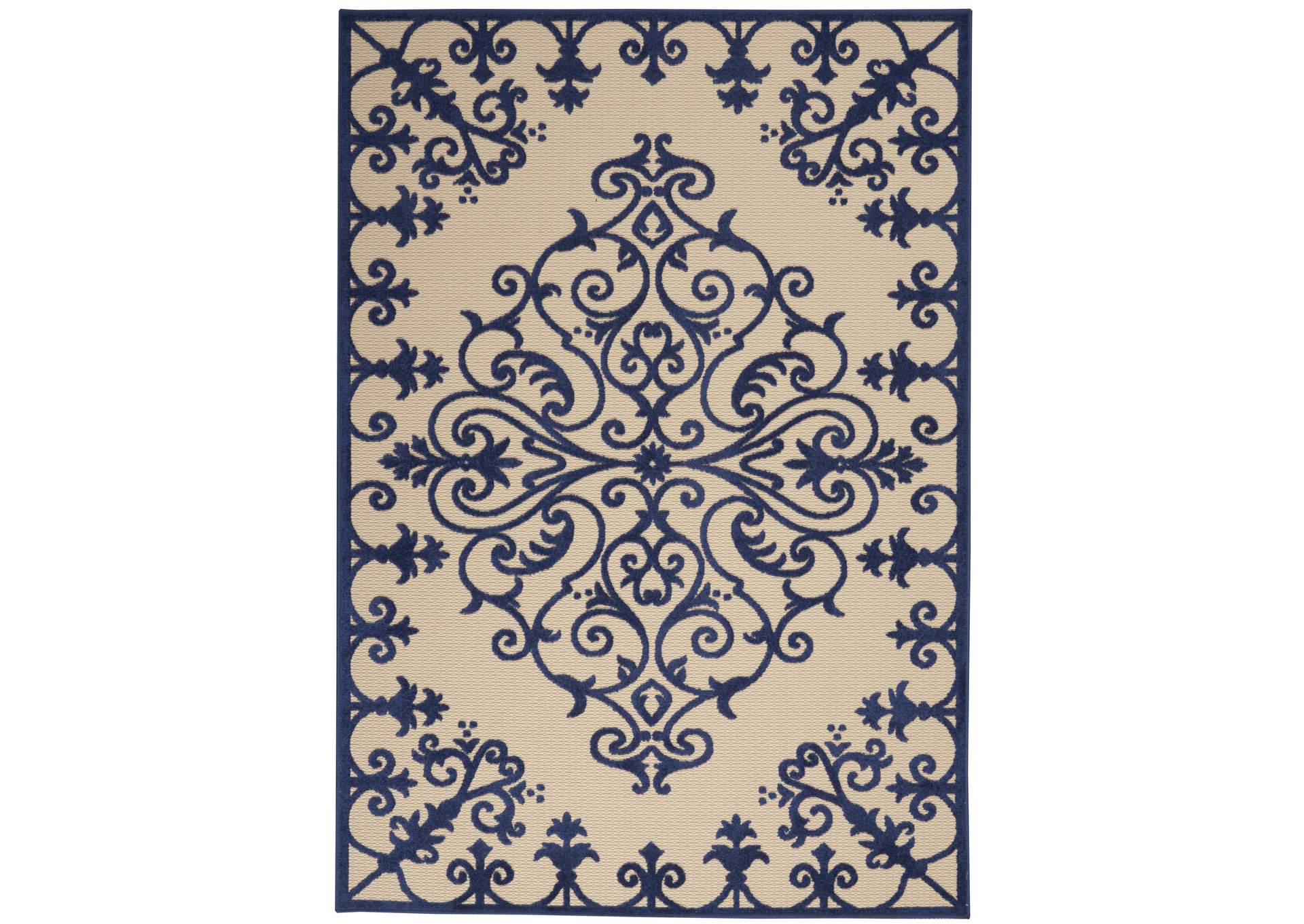 Nourison Aloha ALH12 Navy 4'x6' Indoor-outdoor Area Rug,Nourison