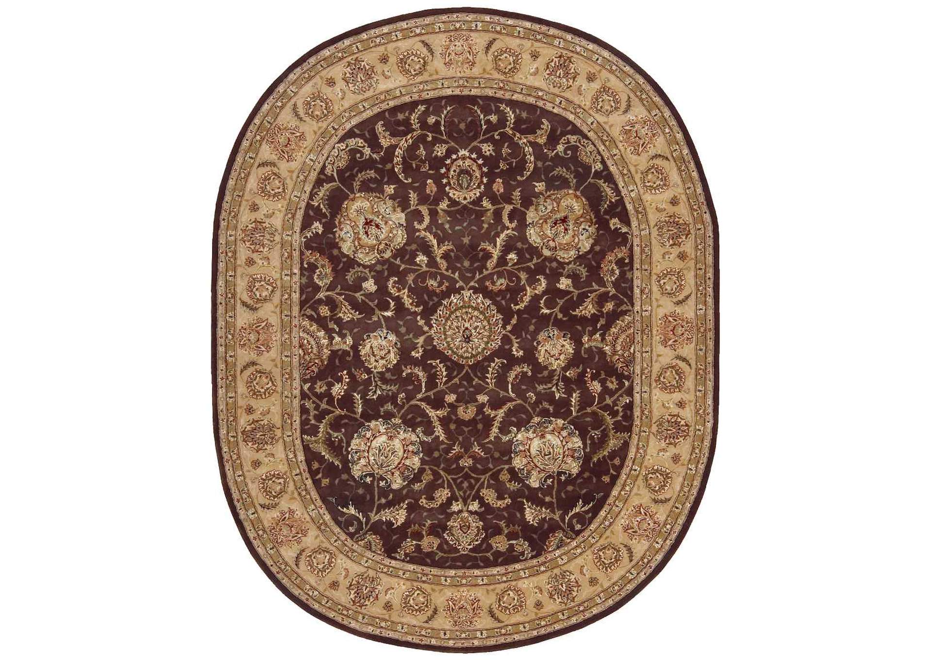 Nourison 2000 2206 Brown 10' Oval Area Rug,Nourison