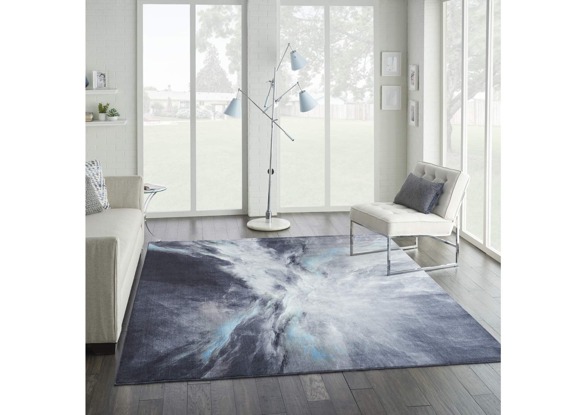 Nourison Le Reve LER06 Charcoal Grey 8'x10' Large Rug,Nourison