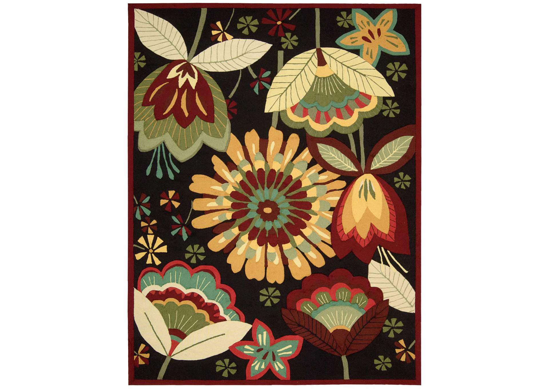 Nourison Fantasy FA12 Black 8'x11' Rug,Nourison