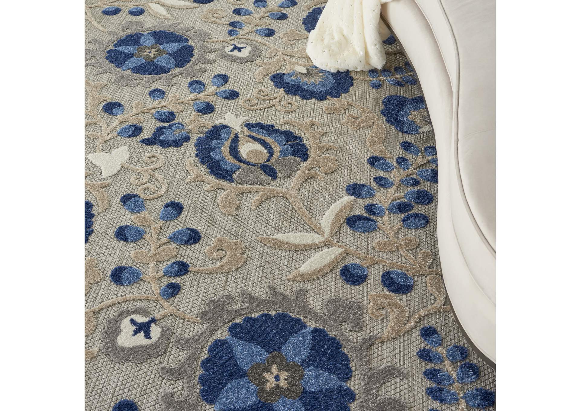 Nourison Aloha 4'x6' Blue Patio Area Rug,Nourison