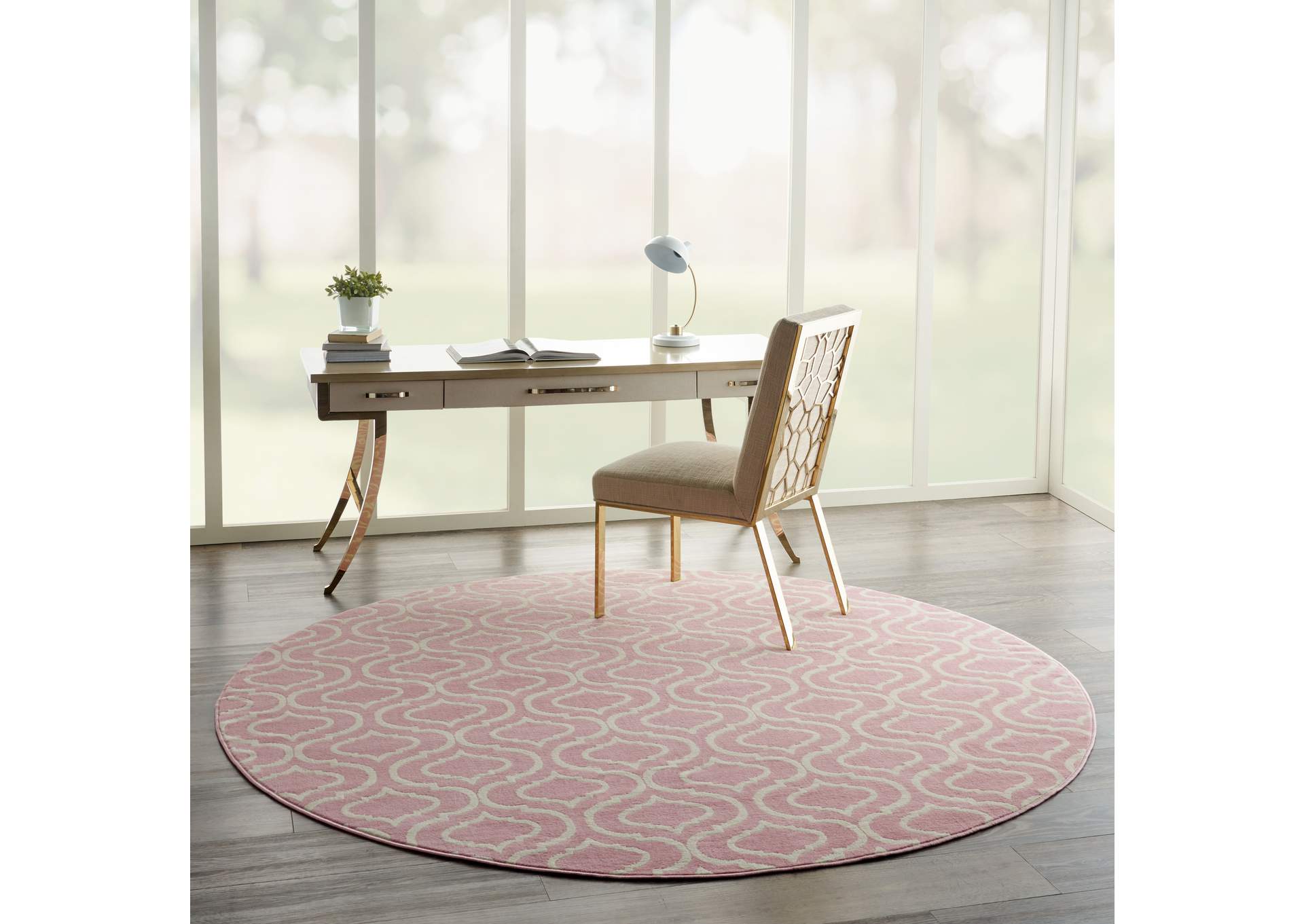 Nourison Jubilant 8' Round Pink Area Rug,Nourison