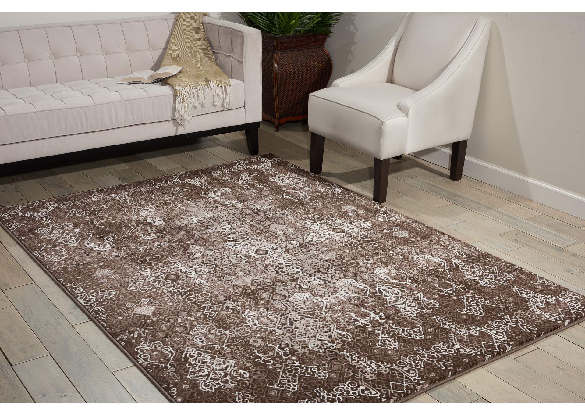 Nourison Karma KRM04 Brown 5'x7' Area Rug,Nourison