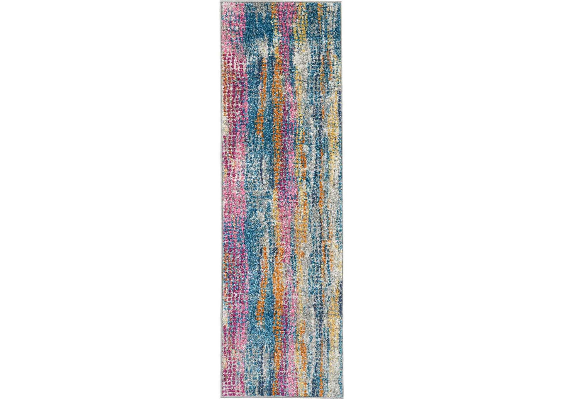 Nourison Passion PSN16 Multicolor 6' Runner Hallway Rug,Nourison
