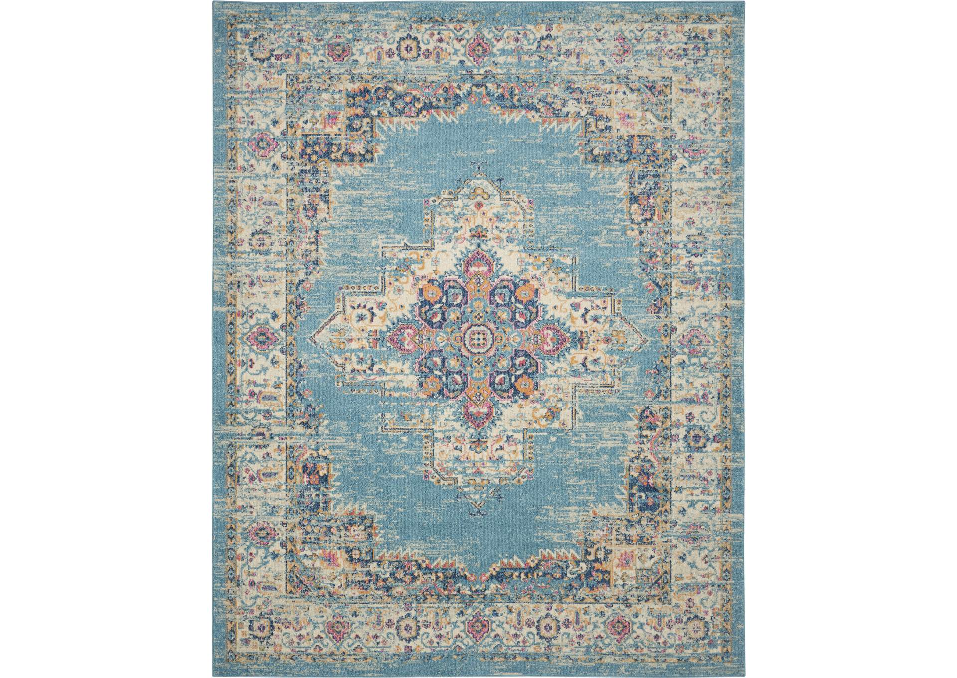 Nourison Passion 7' x 10' Ivory Light Blue Area Rug,Nourison