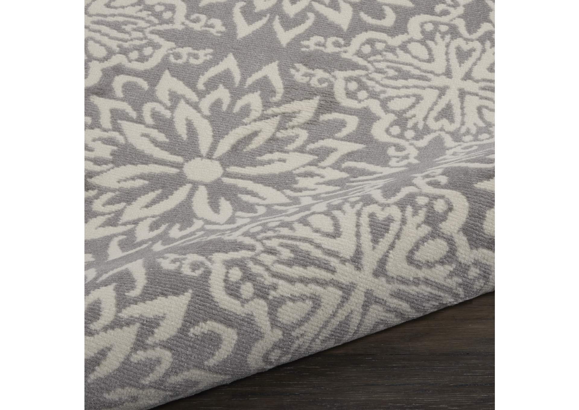Nourison Jubilant JUB06 Grey 5' Round Beach Area Rug,Nourison