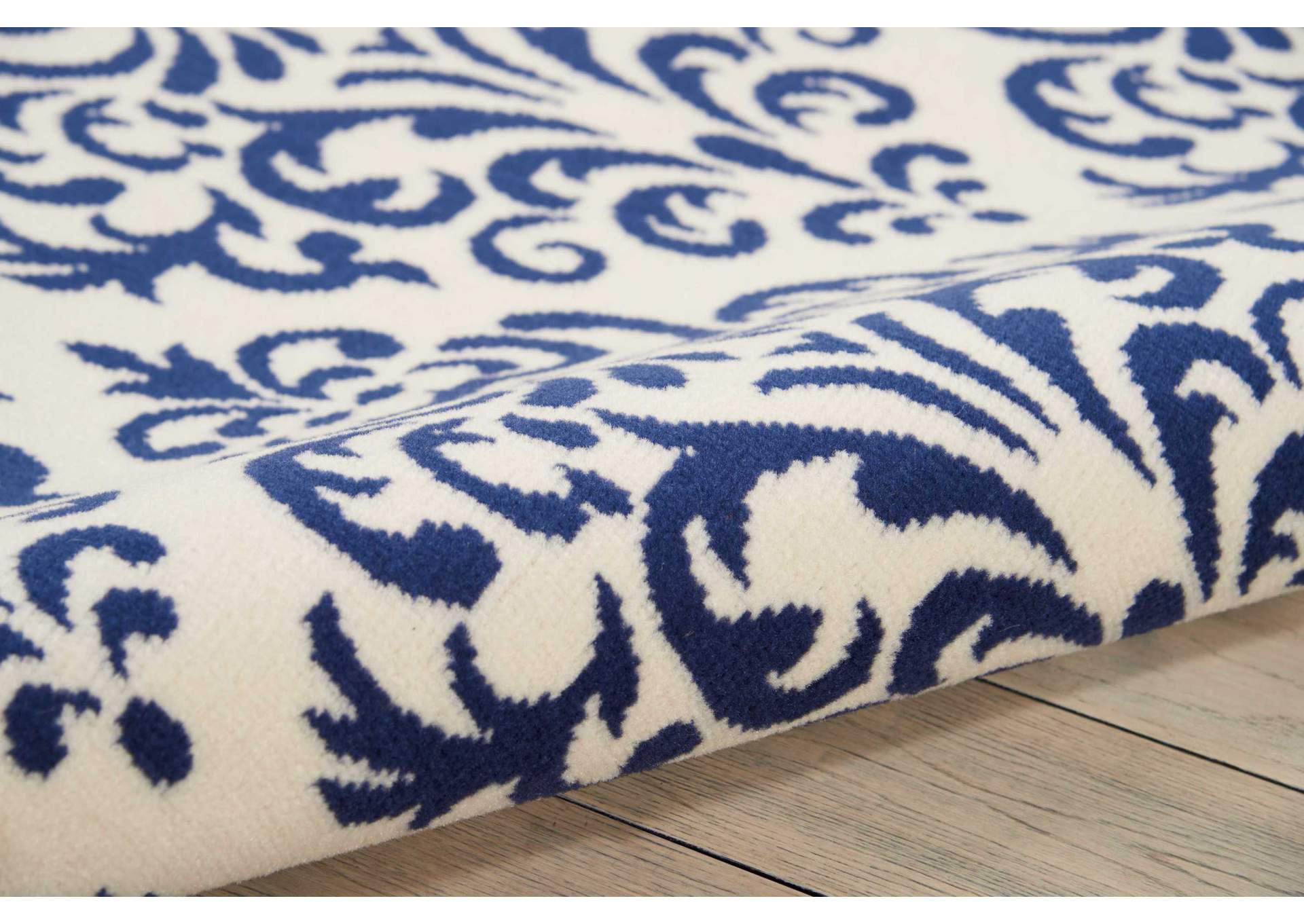 Nourison Grafix GRF06 Navy Blue and White 5'x7' Area Rug,Nourison