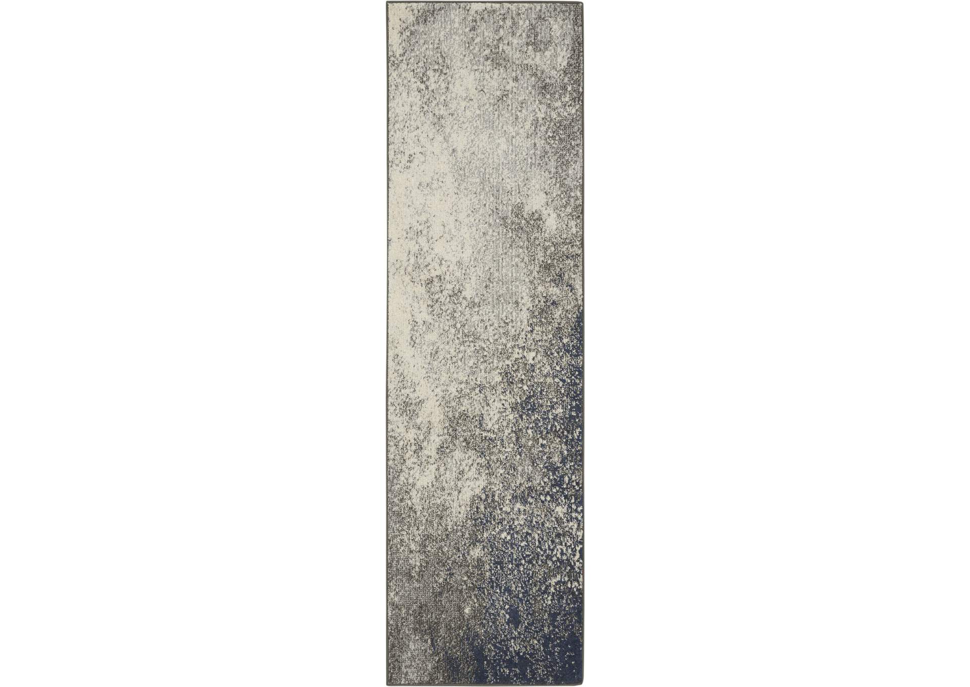 Nourison Passion 8' Runner Charcoal and Ivory Area Rug,Nourison
