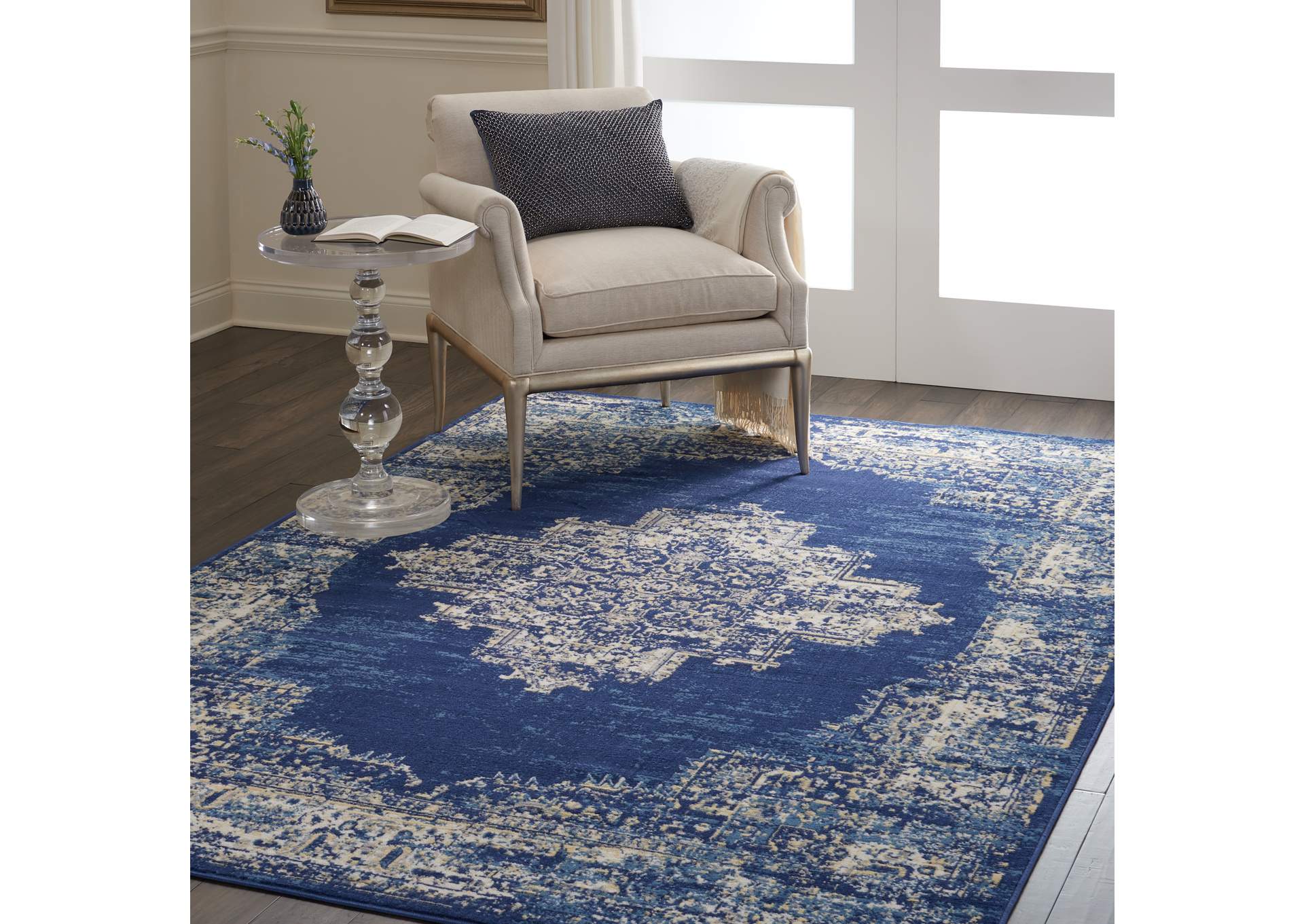 Nourison Grafix GRF14 Blue 6'x9' Area Rug,Nourison