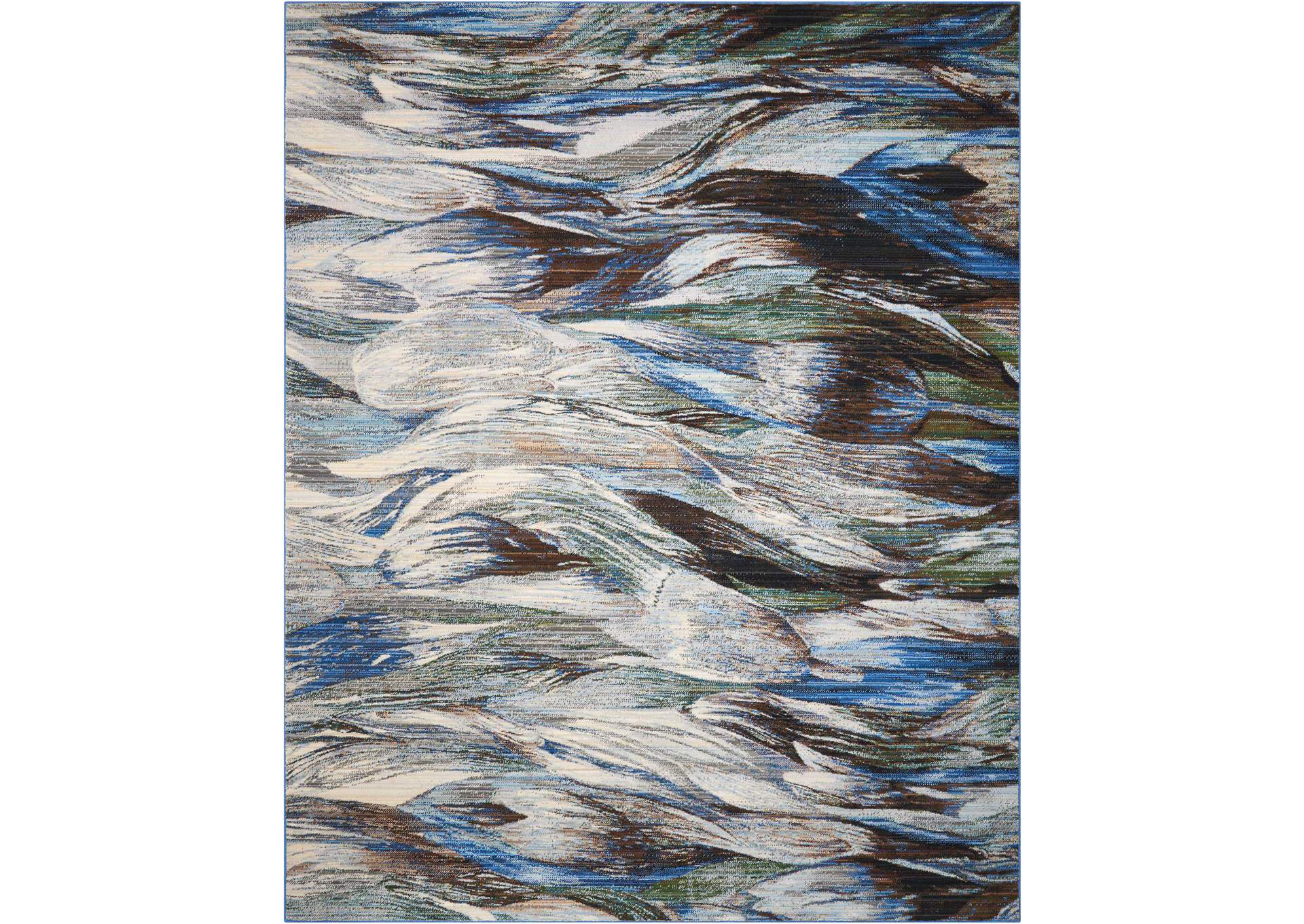 Nourison Chroma CRM01 Charcoal and Blue 9'x12' Oversized Rug,Nourison