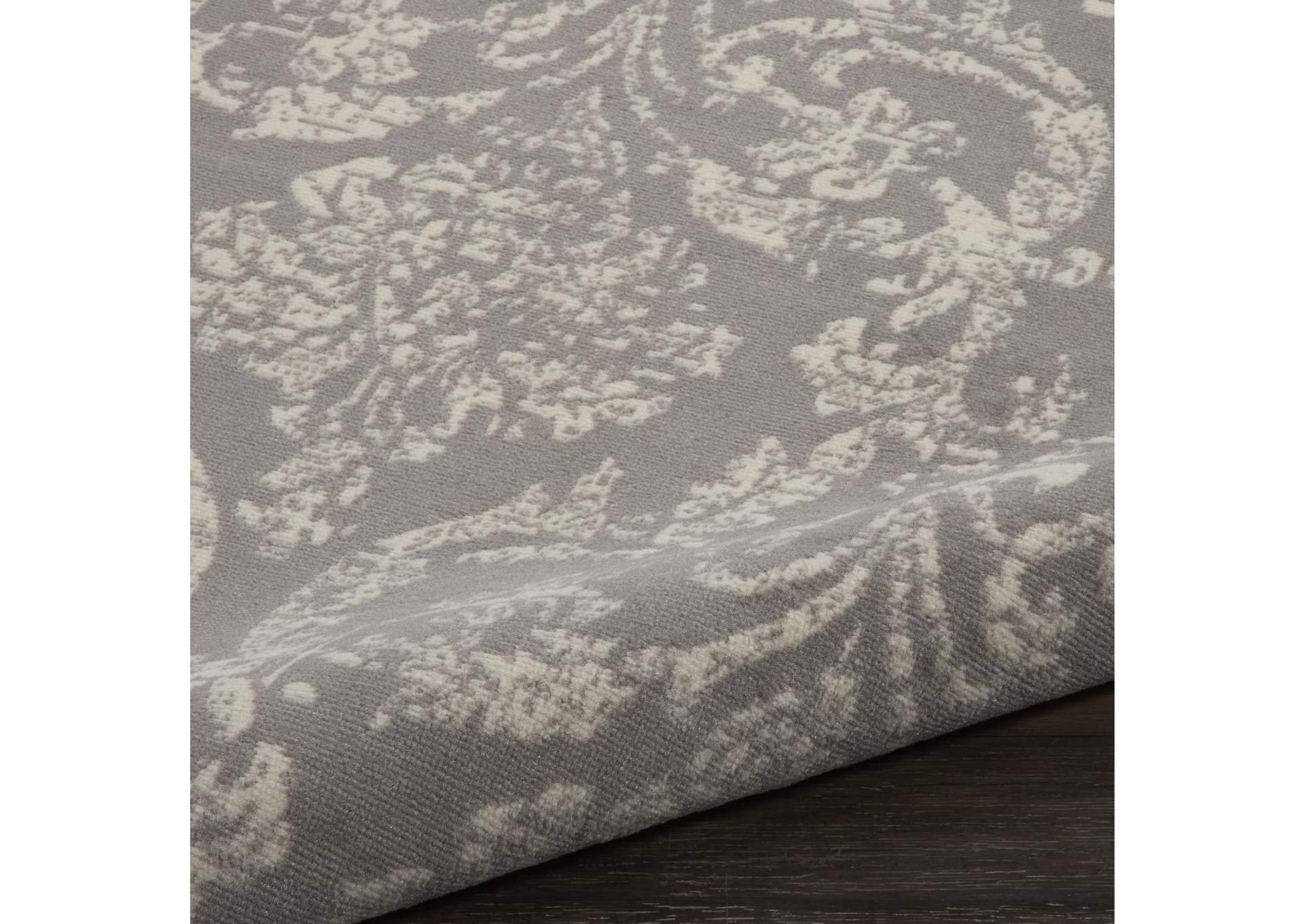 Nourison Jubilant JUB09 Grey 5' Round Farmhouse Area Rug,Nourison