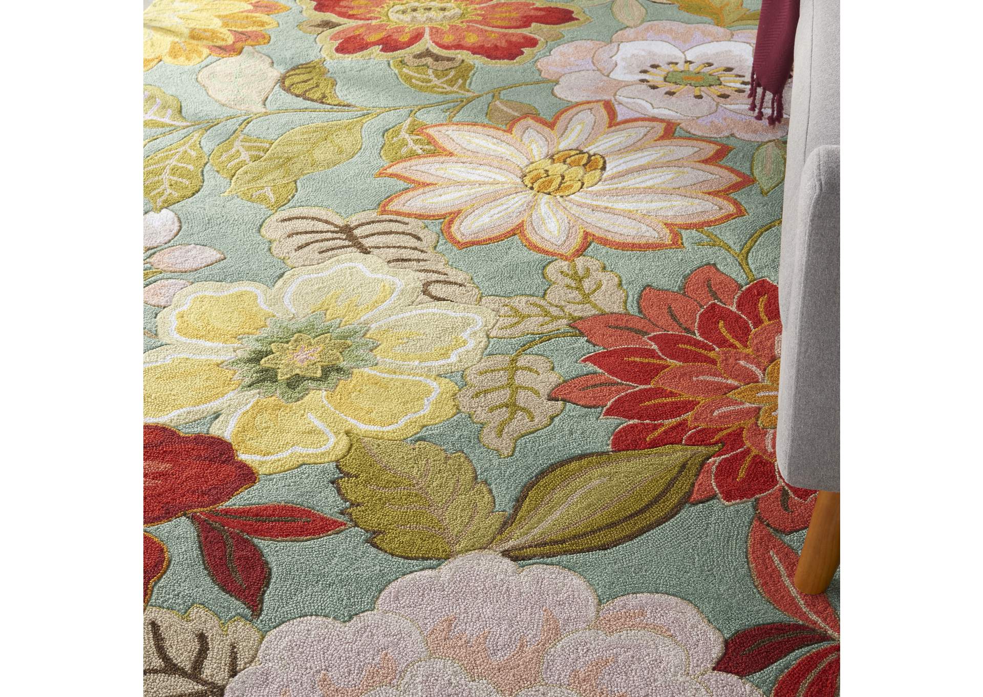 Nourison Fantasy FA18 Blue 5'x8' Area Rug,Nourison