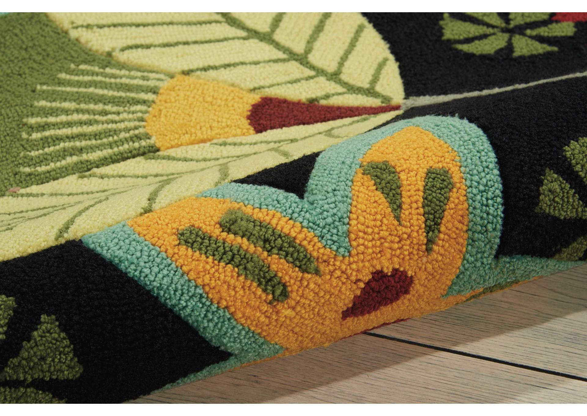 Nourison Fantasy FA12 Black 8' Runner Hallway Rug,Nourison