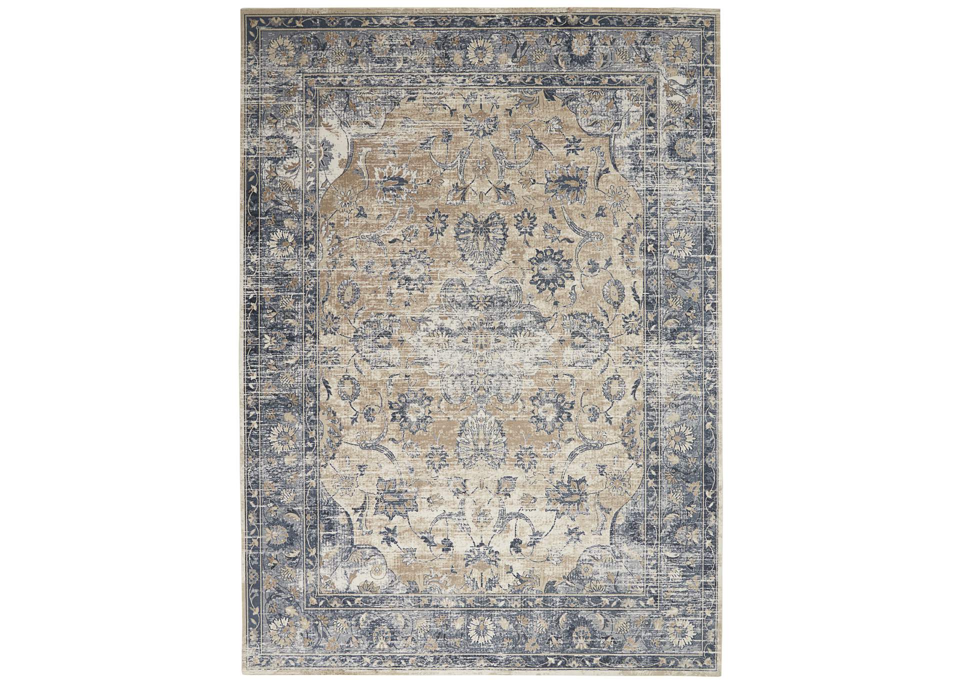Malta by kathy ireland Home MAI13 Blue/Ivory 8'x11' Area Rug,Nourison