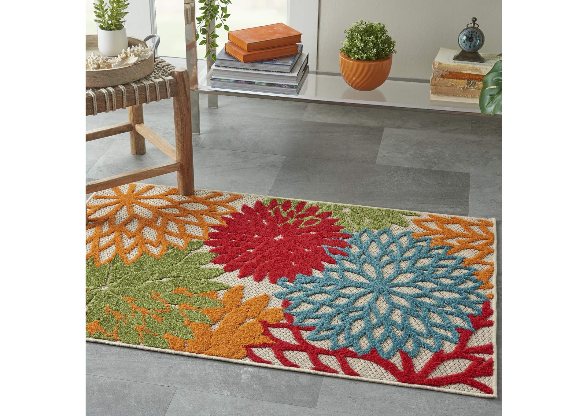 Nourison Aloha ALH05 Green 3'x4' Indoor-outdoor Area Rug,Nourison