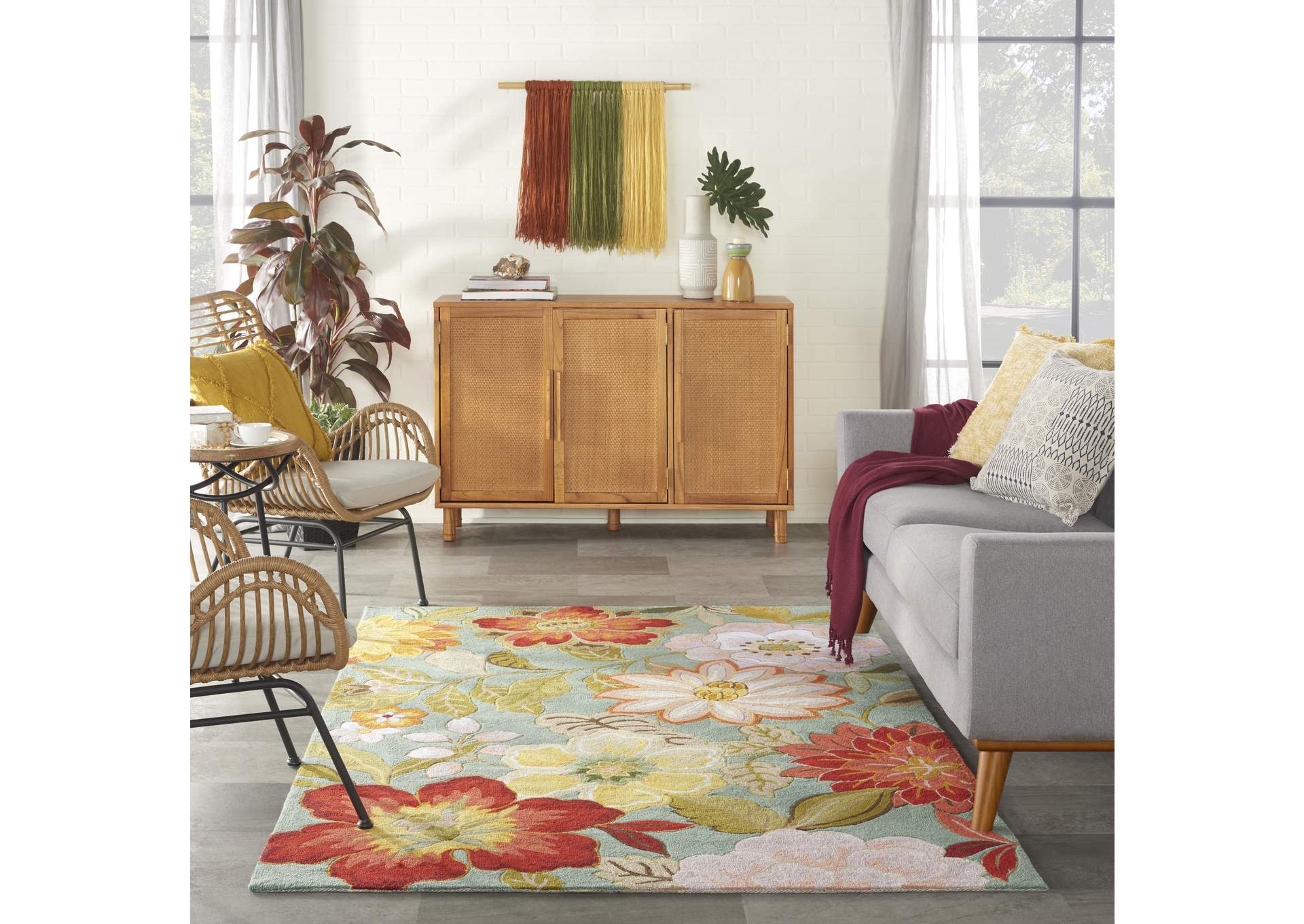 Nourison Fantasy FA18 Blue 5'x8' Area Rug,Nourison