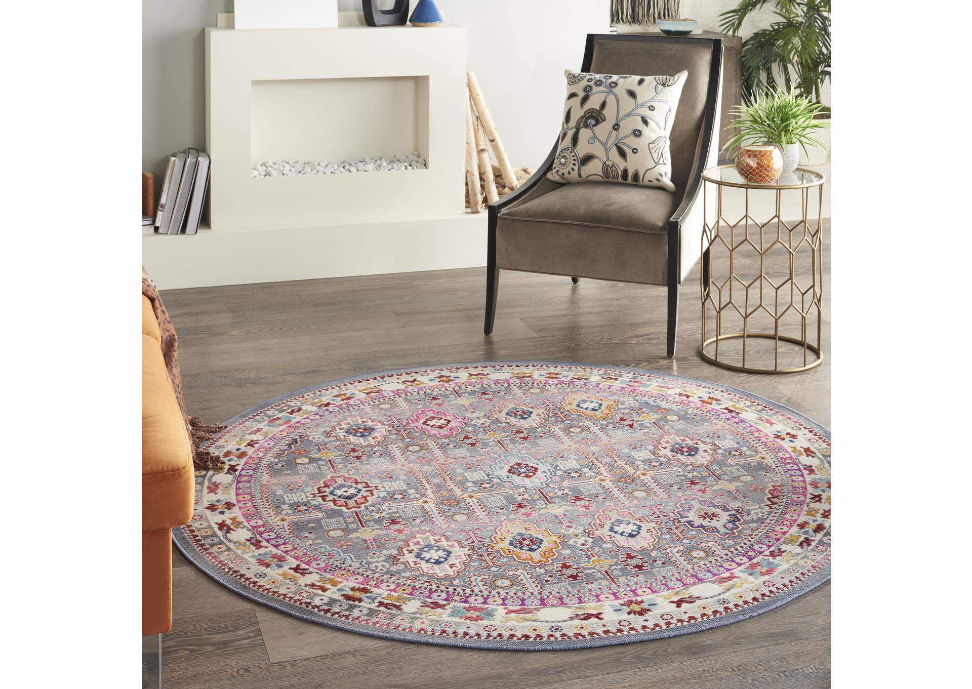 Nourison Vintage Kashan 6' Round Area Rug,Nourison