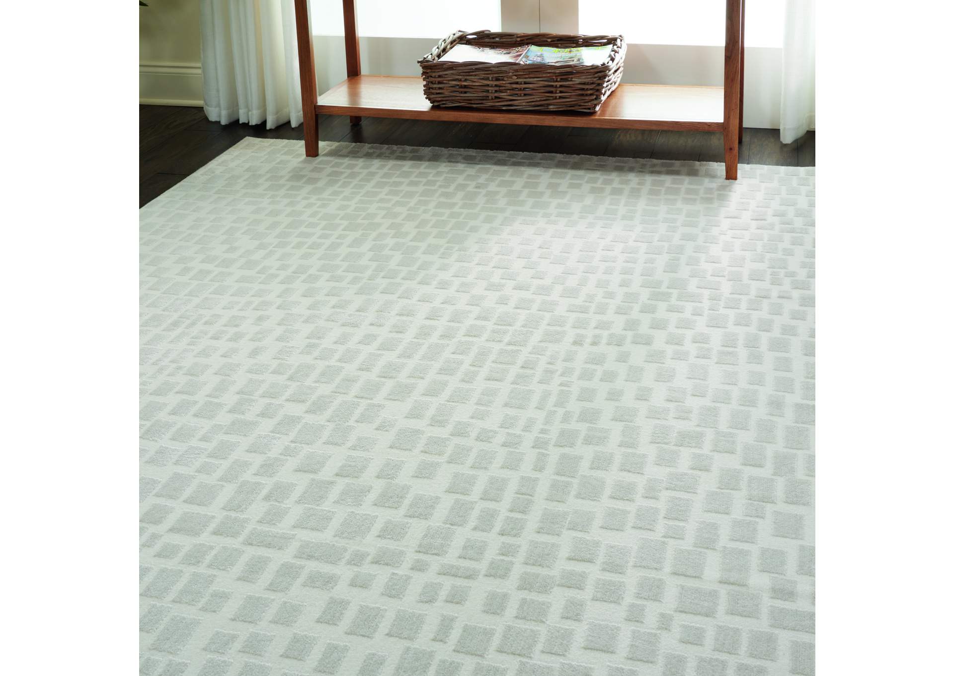 Nourison Urban Chic URC03 White 5'x8' Mid-century Area Rug,Nourison