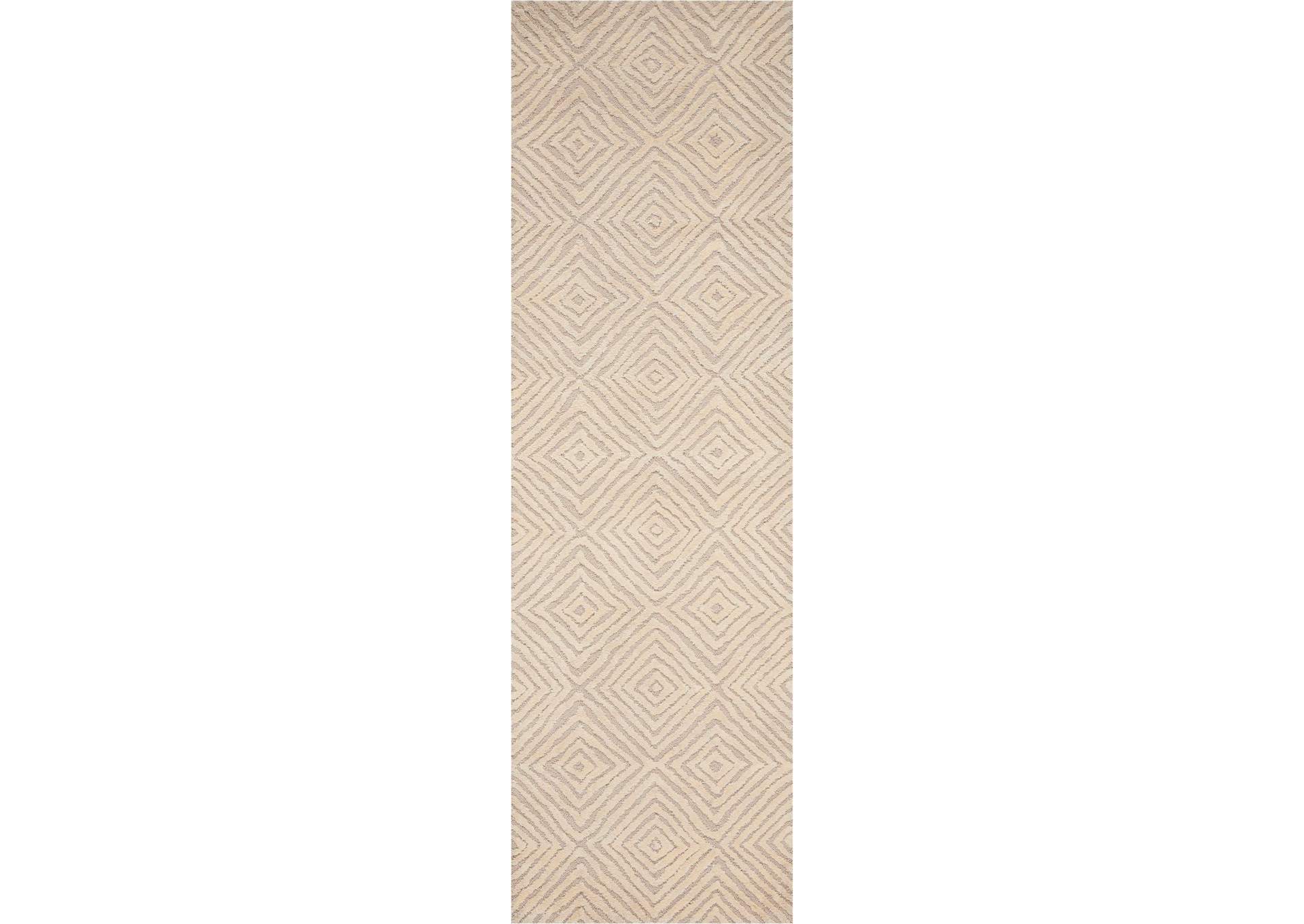 Nourison Deco Mod DEC01 Taupe/Ivory 8' Runner Hallway Rug,Nourison