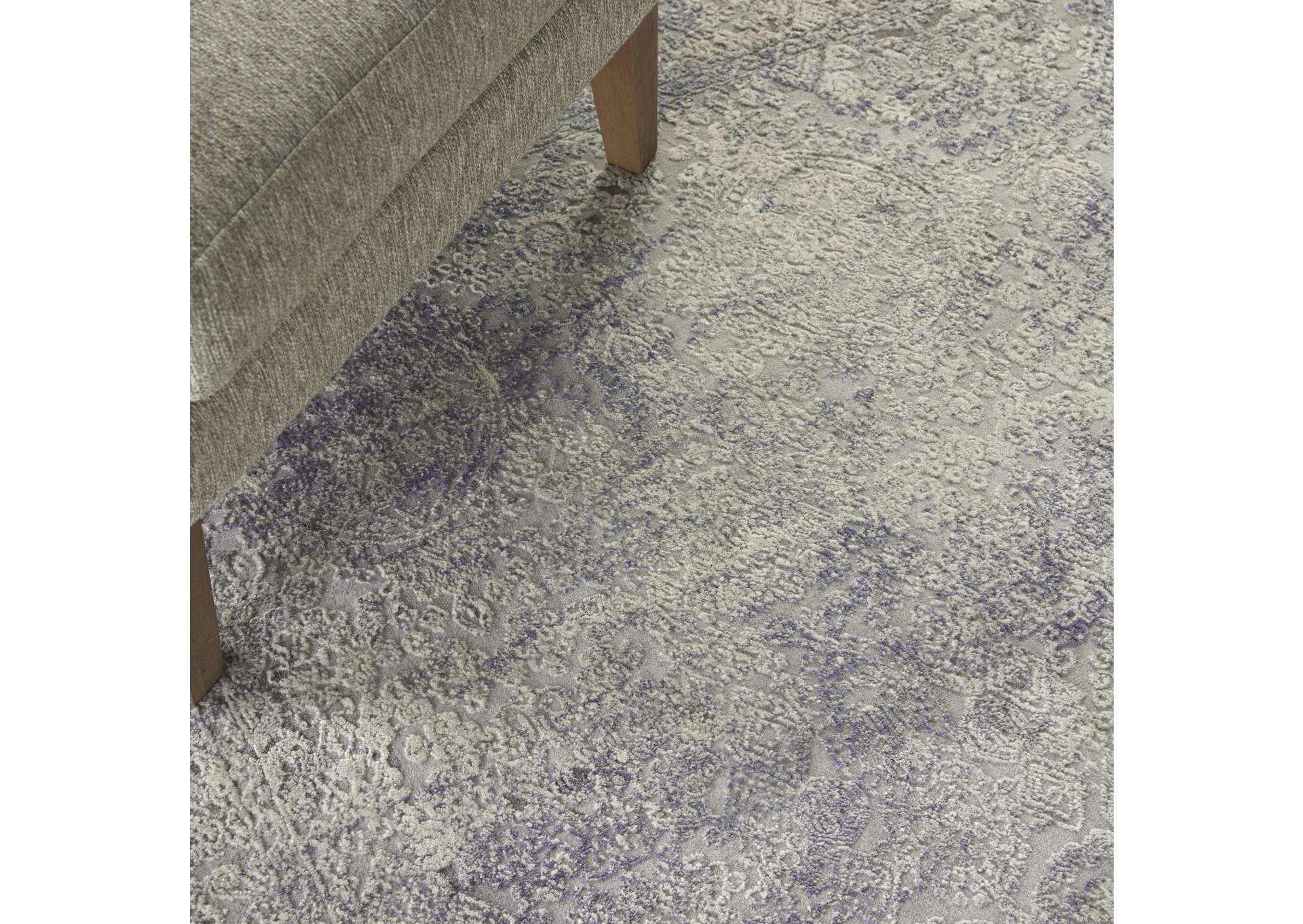 Nourison Rustic Textures RUS09 Ivory and Slate Blue 4'x6' Area Rug,Nourison
