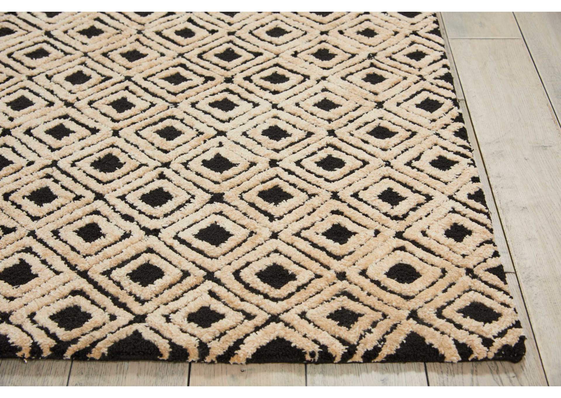 Nourison Deco Mod DEC02 Black/Beige 5'x7' Area Rug,Nourison