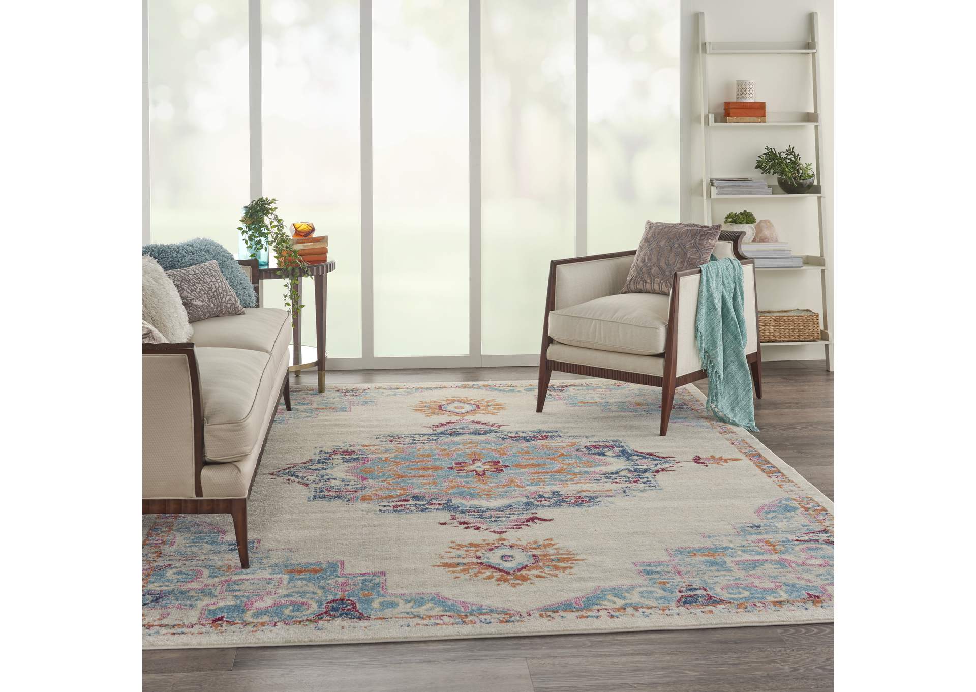 Nourison Passion 8' x 10' Grey, Ivory, Multicolored Bohemian Area Rug,Nourison