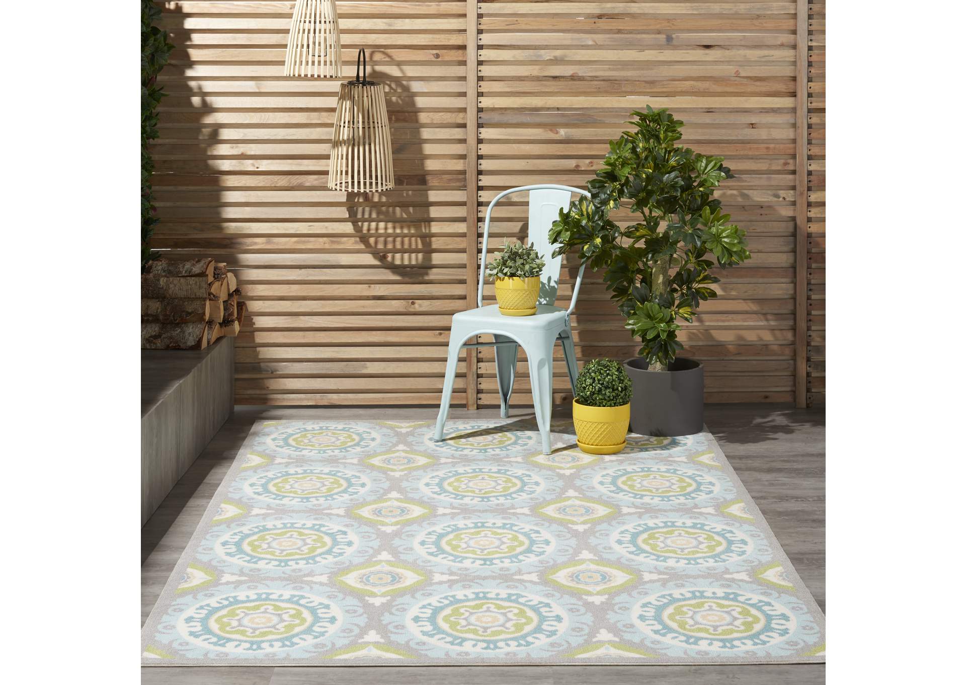 Waverly Sun N Shade SND16 Green 5'x8' Area Rug,Nourison