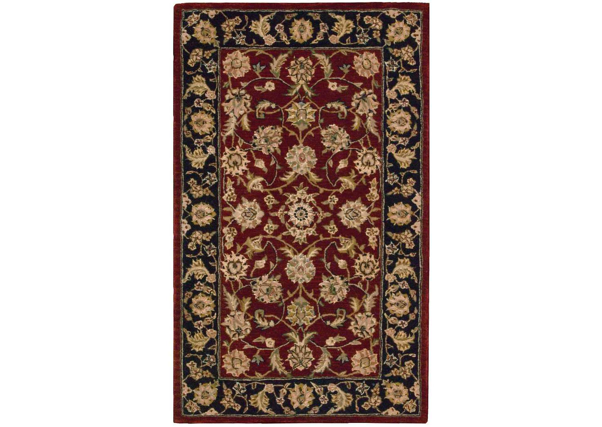 Nourison 2000 2002 Dark Red Multicolor 3'x5' Area Rug,Nourison