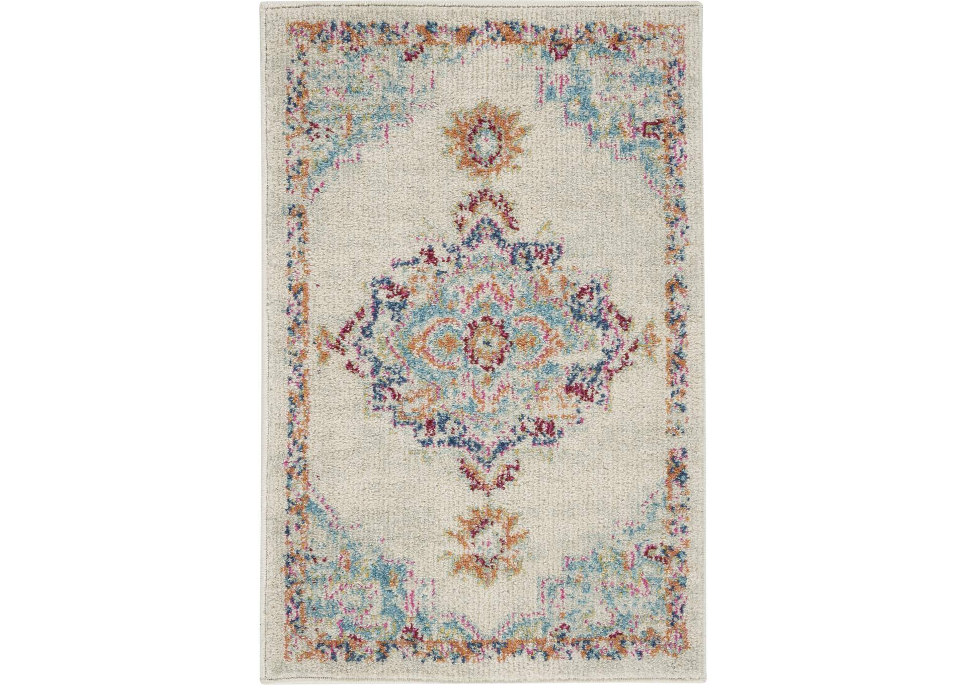 Nourison Passion 2'x3' Grey, Ivory, Multicolored Bohemian Area Rug,Nourison