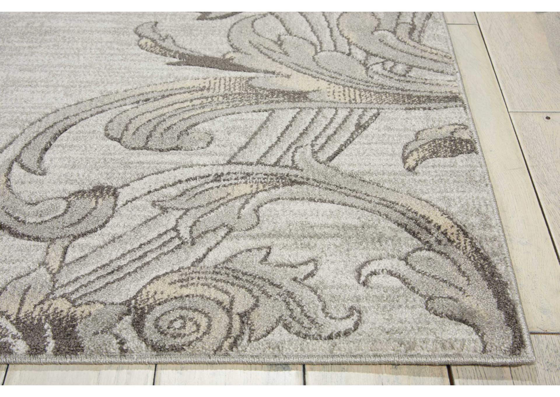 Nourison Maxell MAE05 Grey 8' Runner Hallway Rug,Nourison