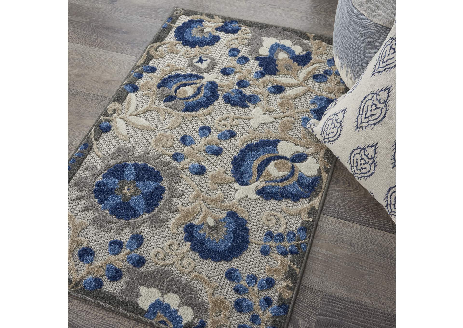 Nourison Aloha 3'x4' Blue Patio Area Rug,Nourison
