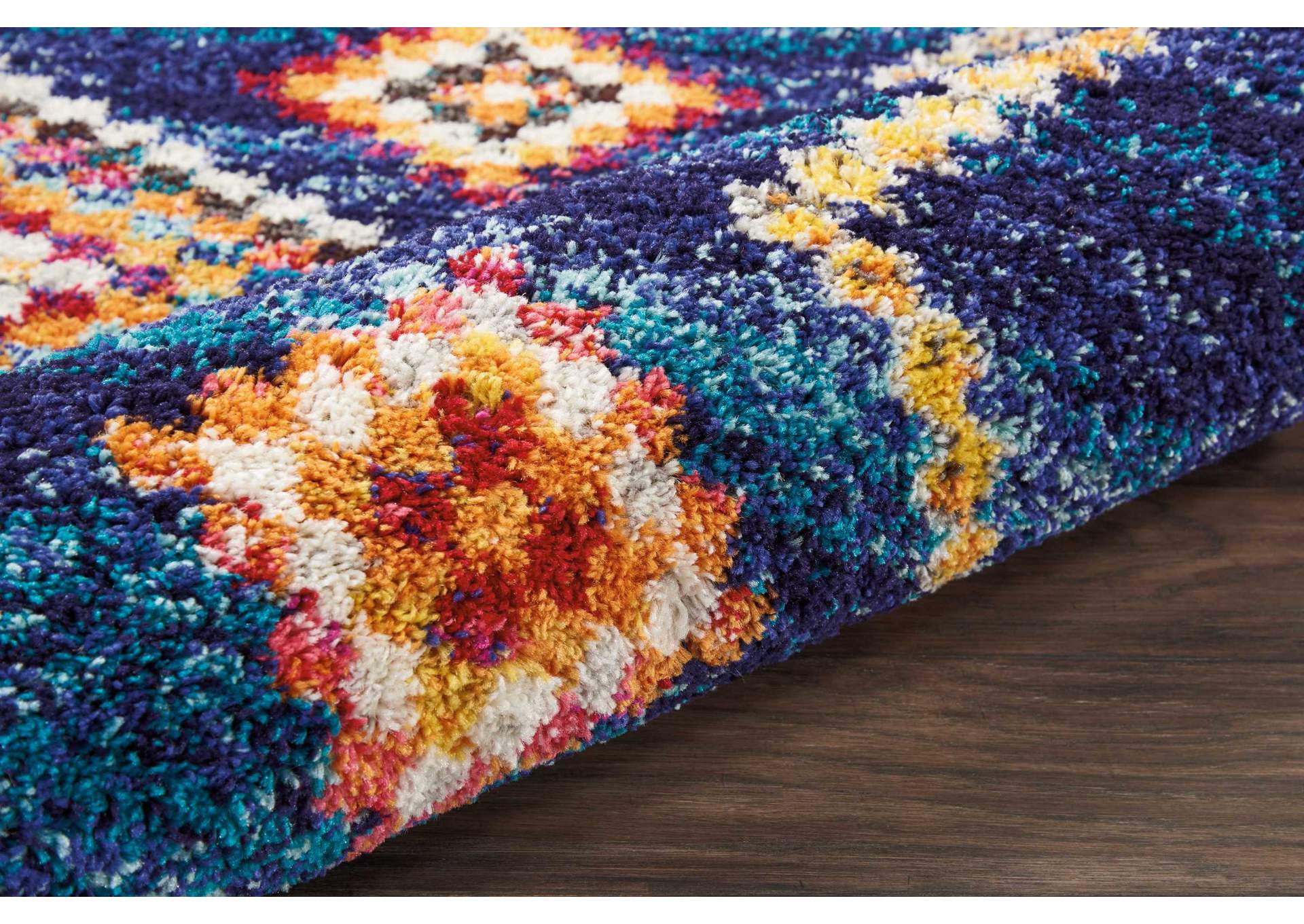 Nourison Nomad NMD05 Dark Blue Multicolor 4'x6' Scandinavian Area Rug,Nourison