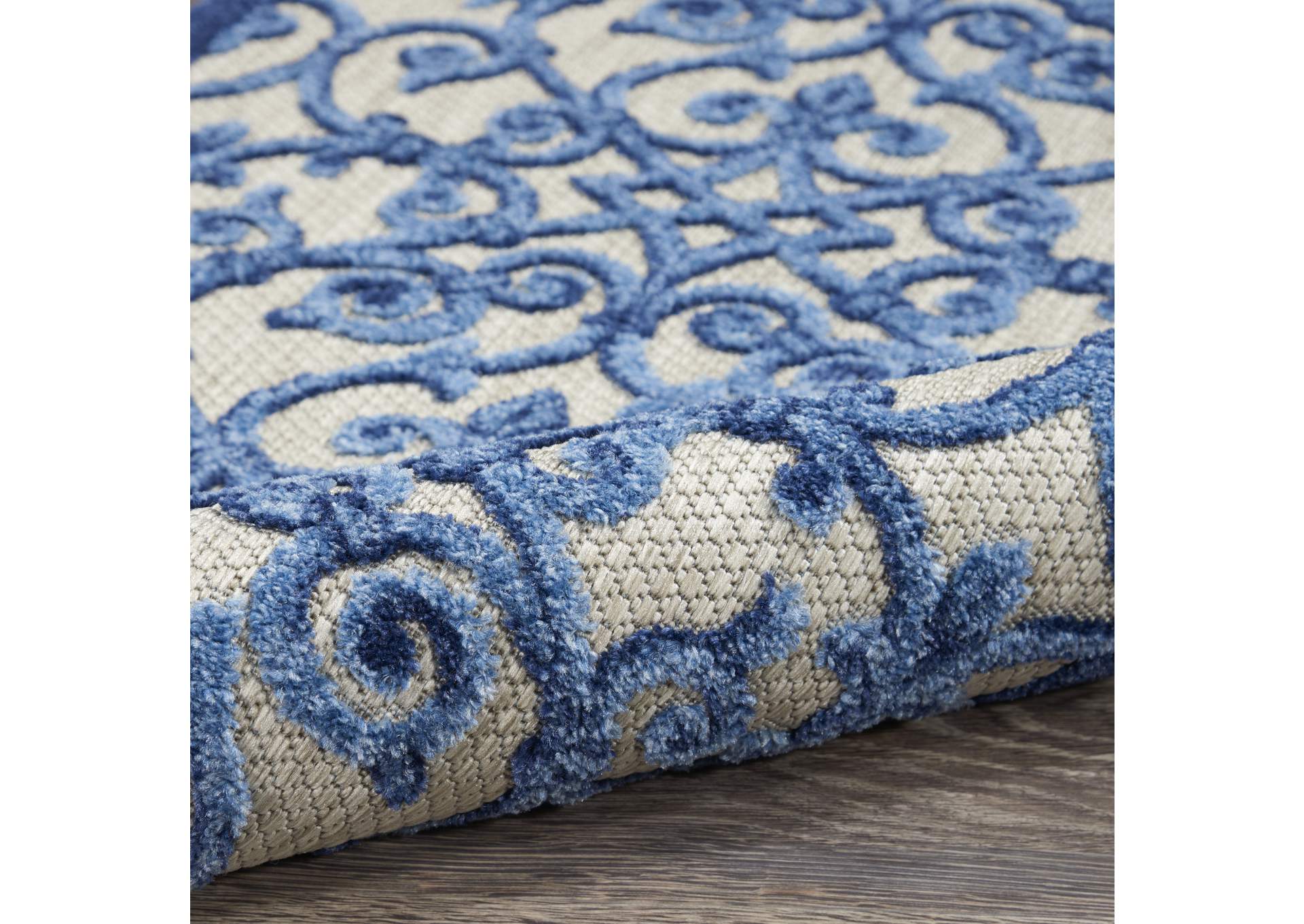 Nourison Aloha 4'x6' Blue Patio Area Rug,Nourison