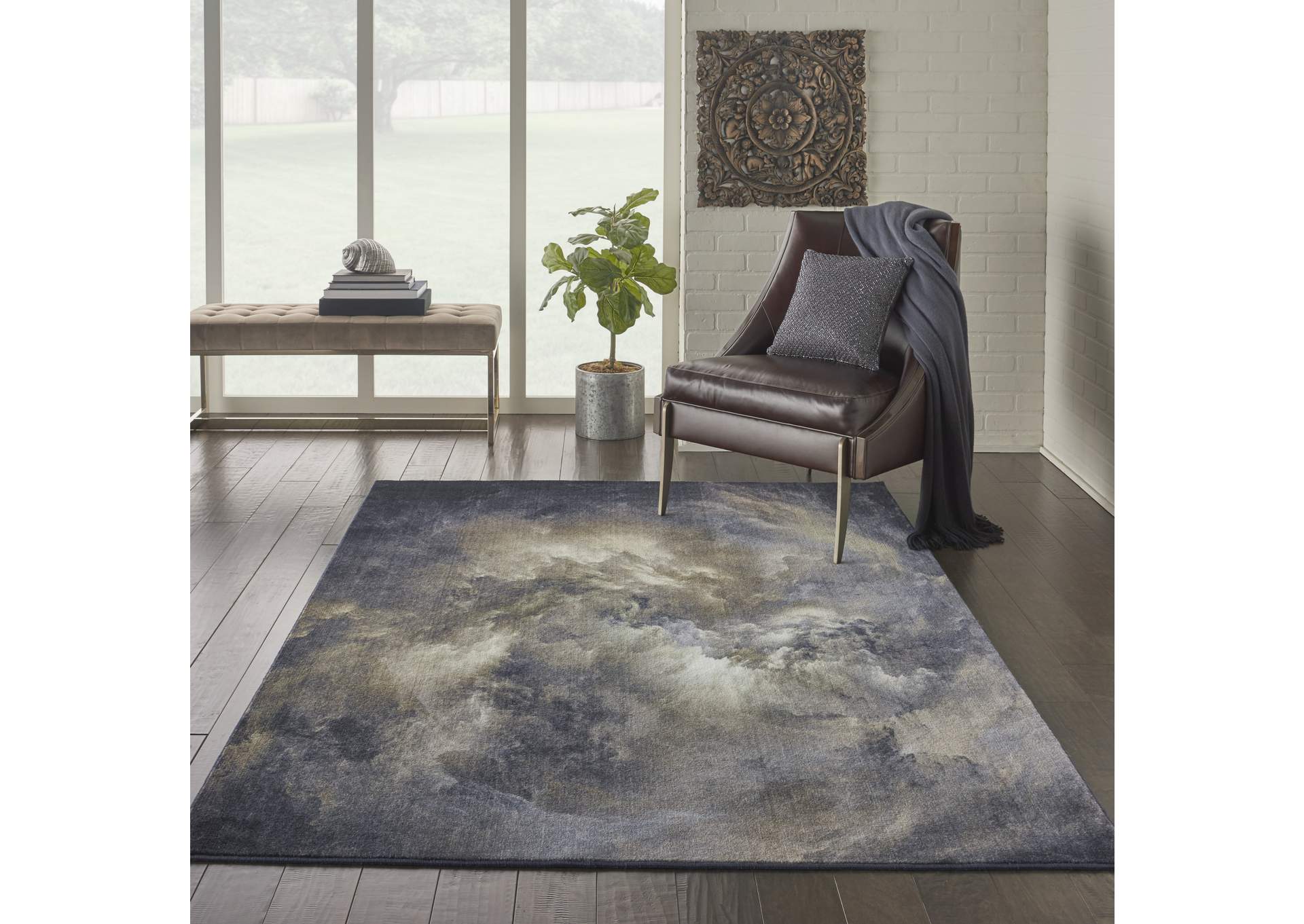 Nourison Le Reve LER07 Brown and Grey 4'x6' PhotoReal Area Rug,Nourison