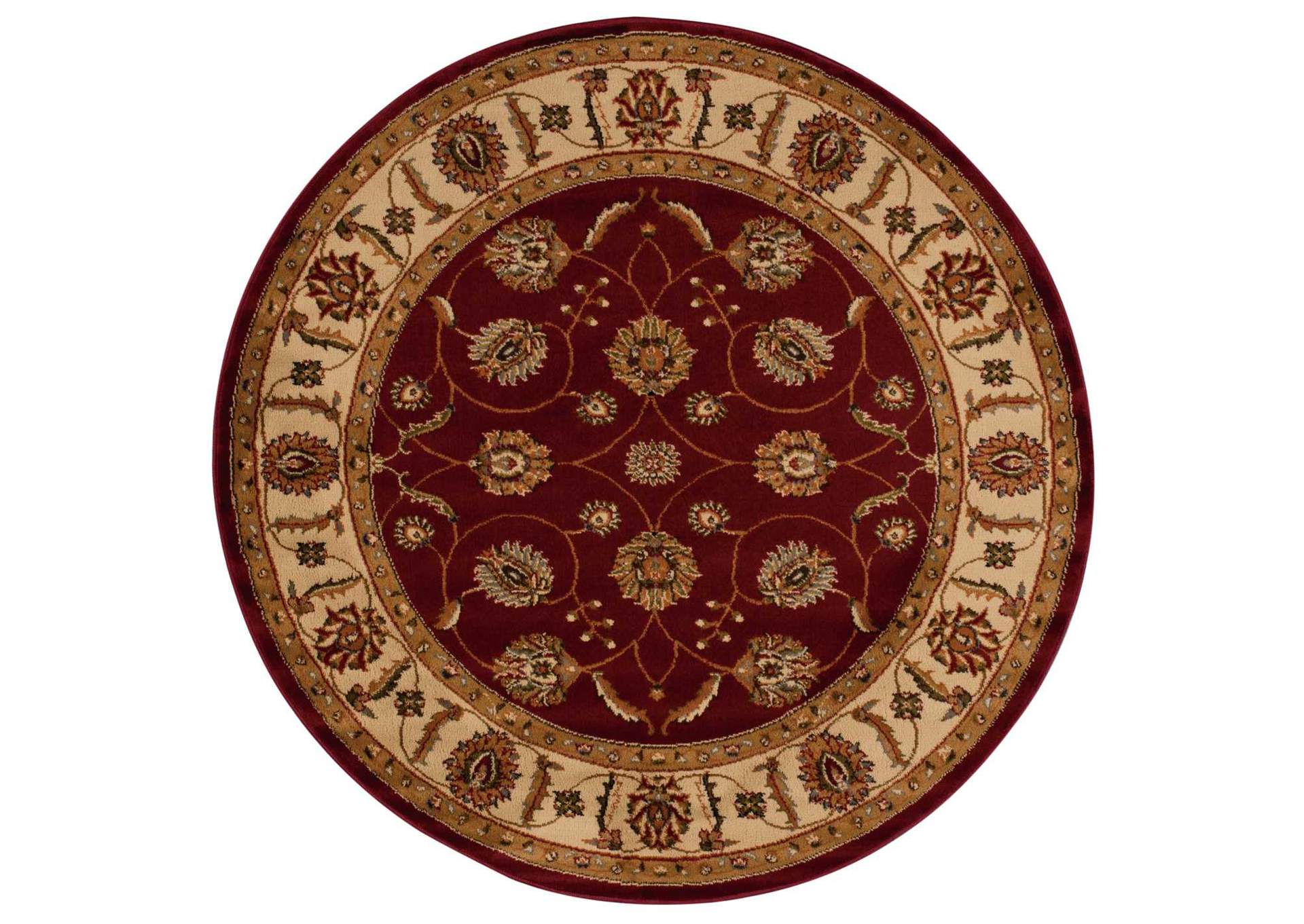 Nourison Paramount PAR09 Red 5' Round Area Rug,Nourison