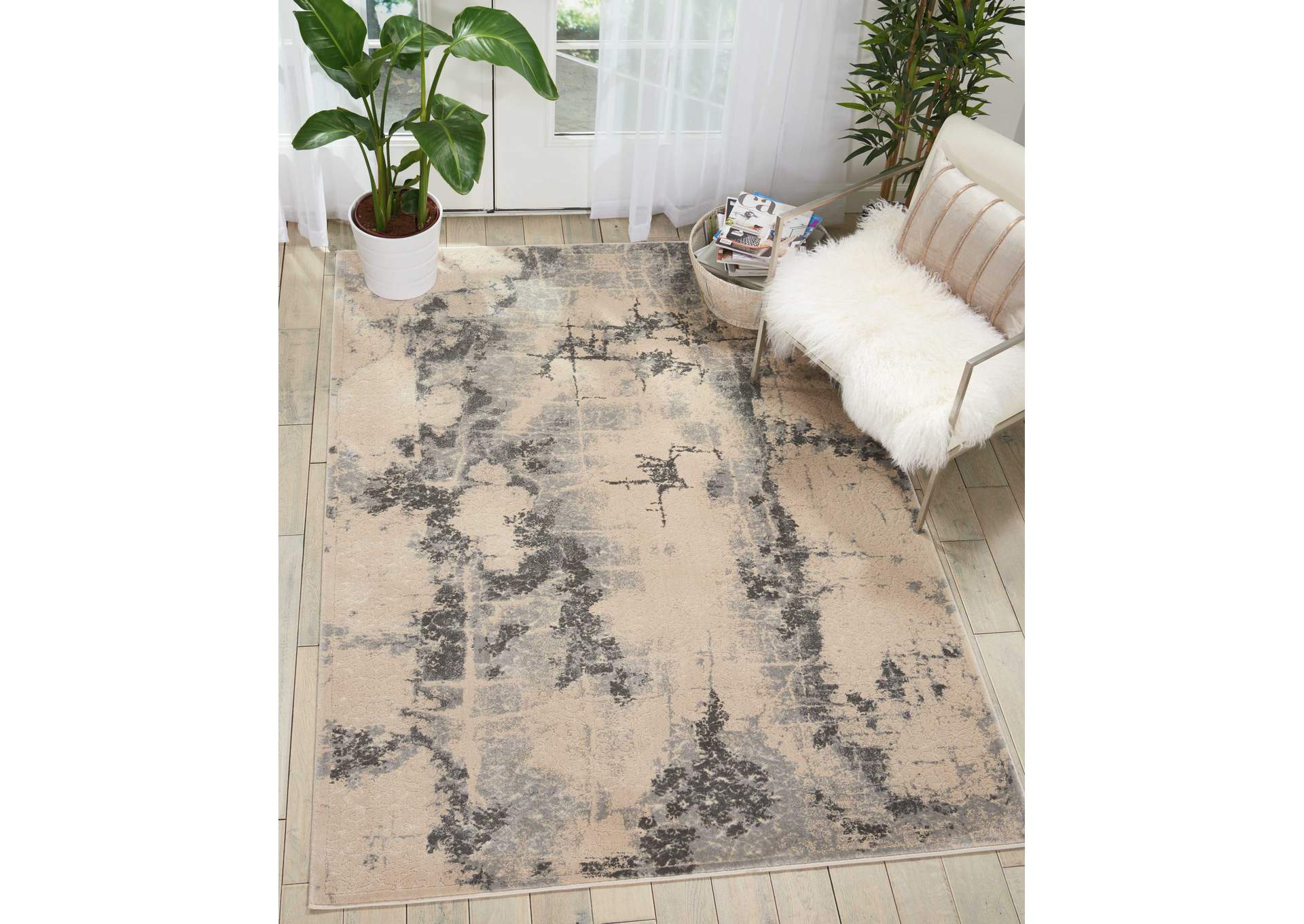 kathy ireland Home Heritage KI354 Beige 5'x7' Area Rug,Nourison