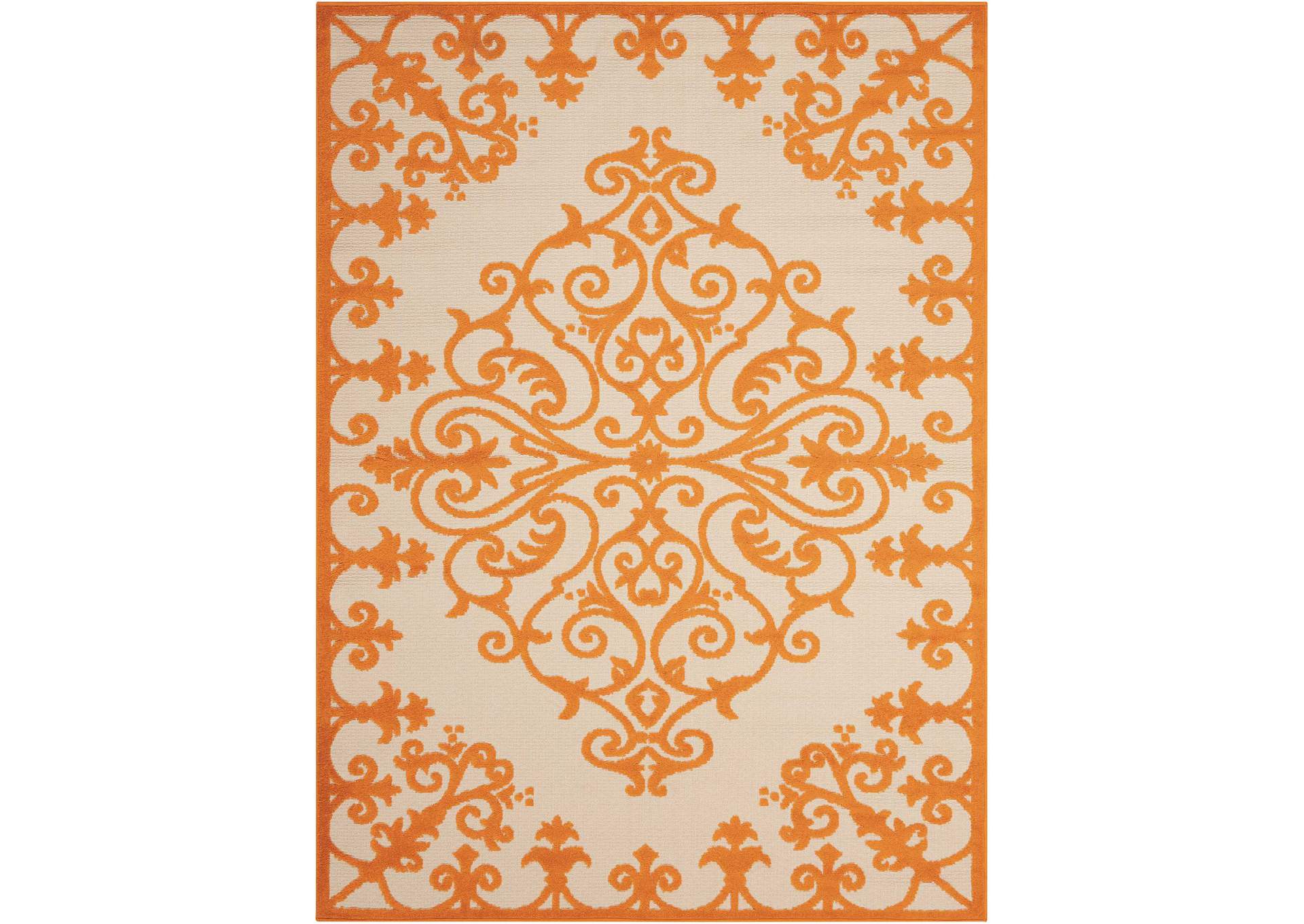Nourison Aloha ALH12 Orange 8'x11' Oversized Indoor-outdoor Rug,Nourison