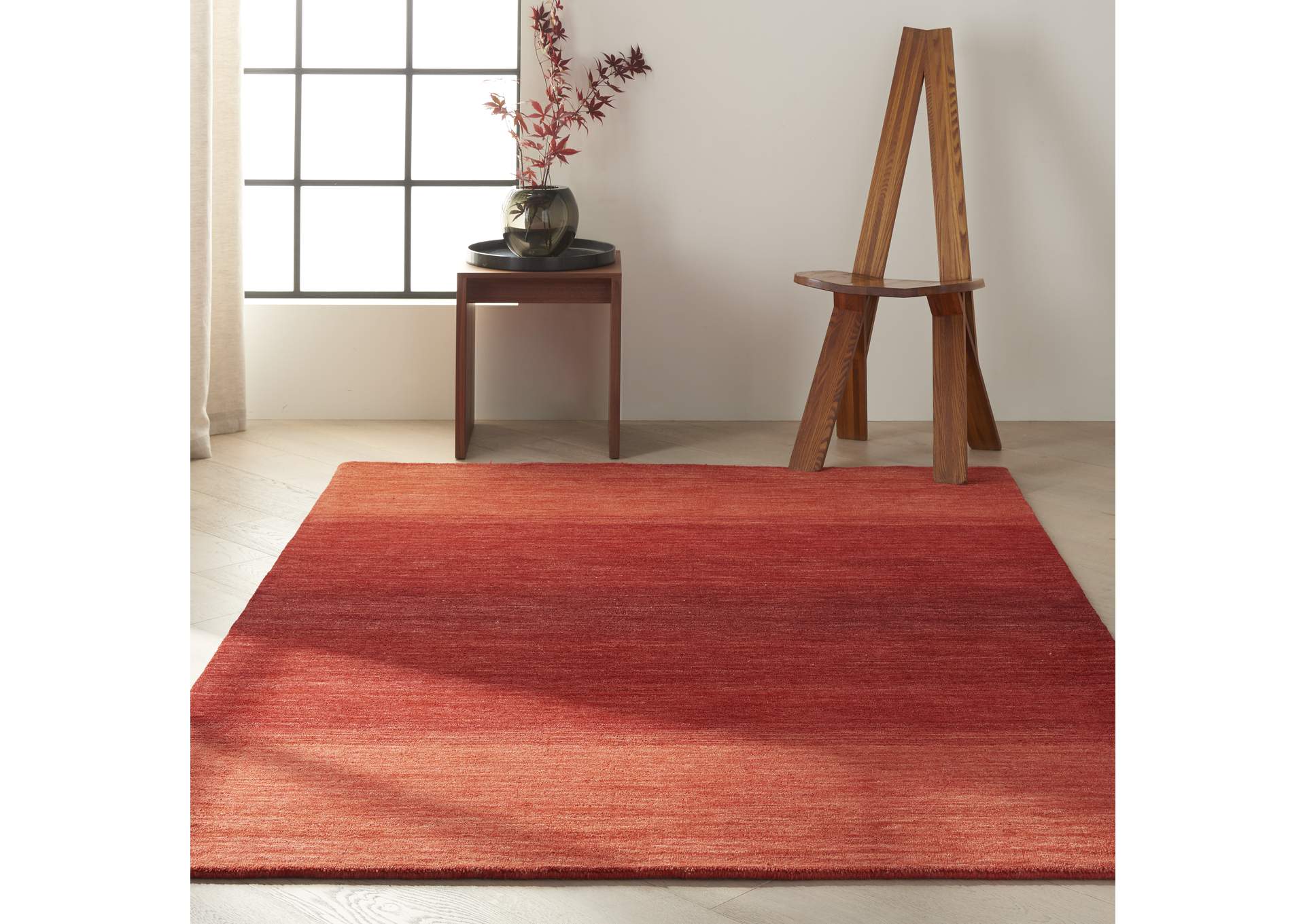 Calvin Klein Linear Glow GLO01 Red 5'x8' Area Rug,Nourison