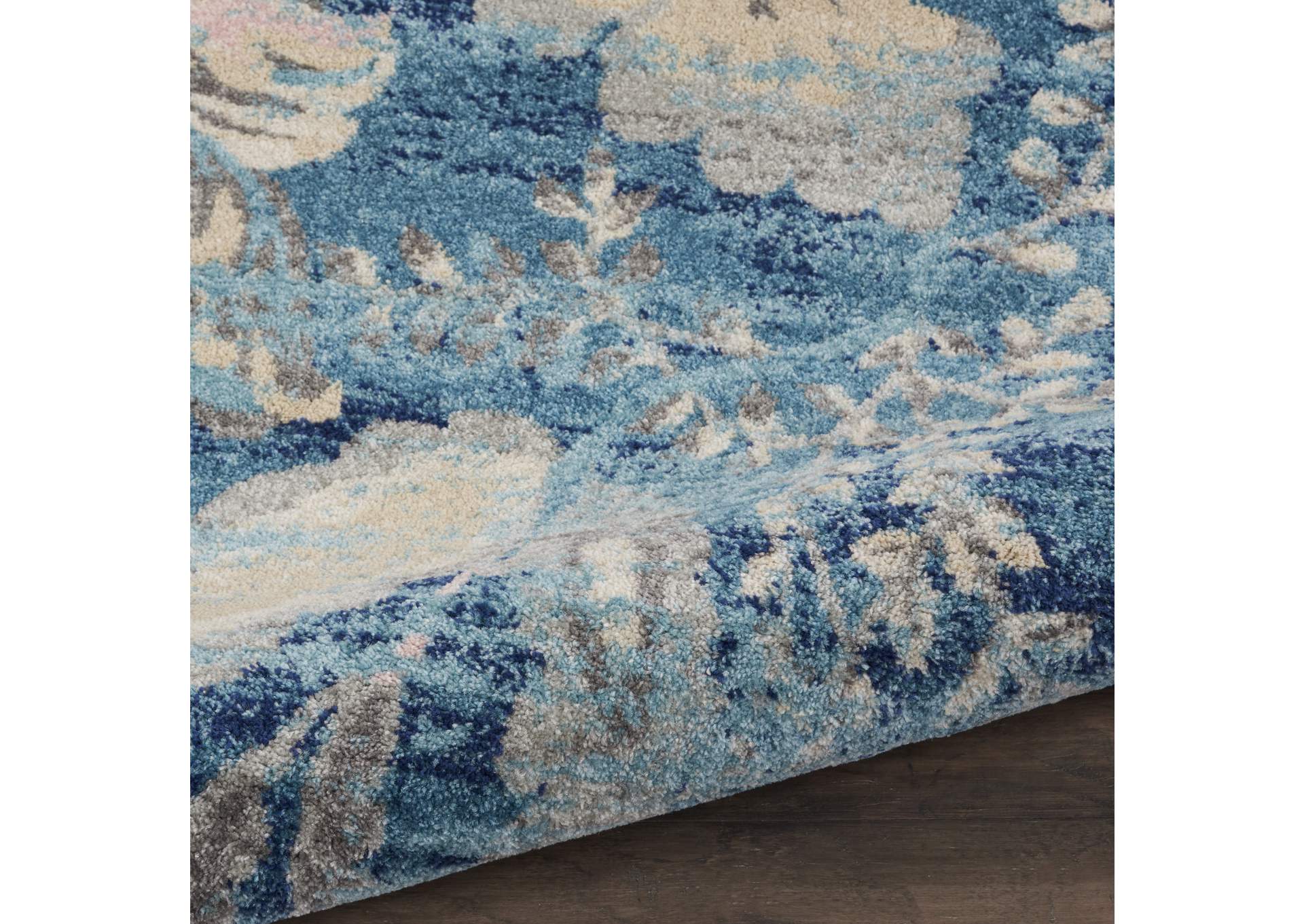 Nourison Tranquil TRA02 Turquoise Blue and White 9'x12' Oversized Rug,Nourison