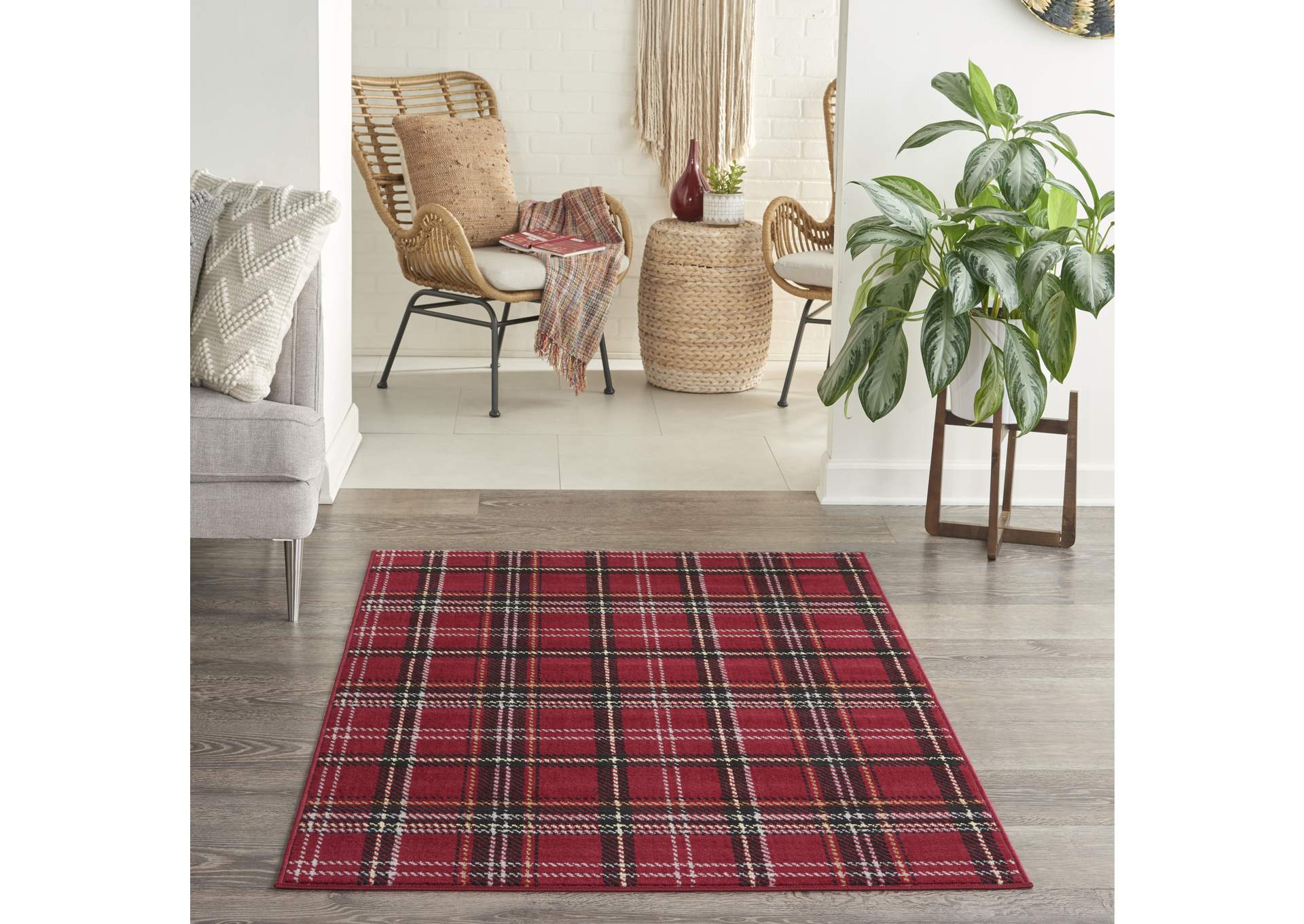 Nourison Grafix GRF03 Red 3'x5' Area Rug,Nourison