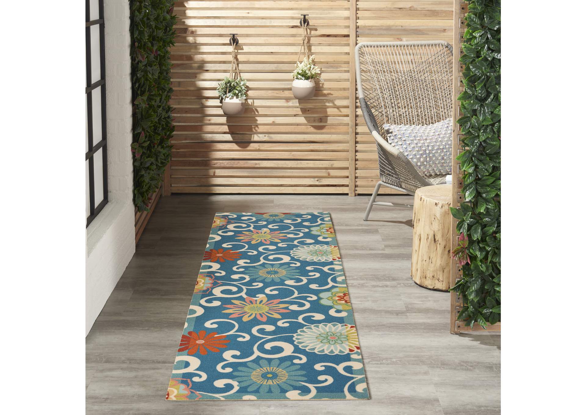 Waverly Wav01/Sun & Shade 8' Runner Area Rug,Nourison