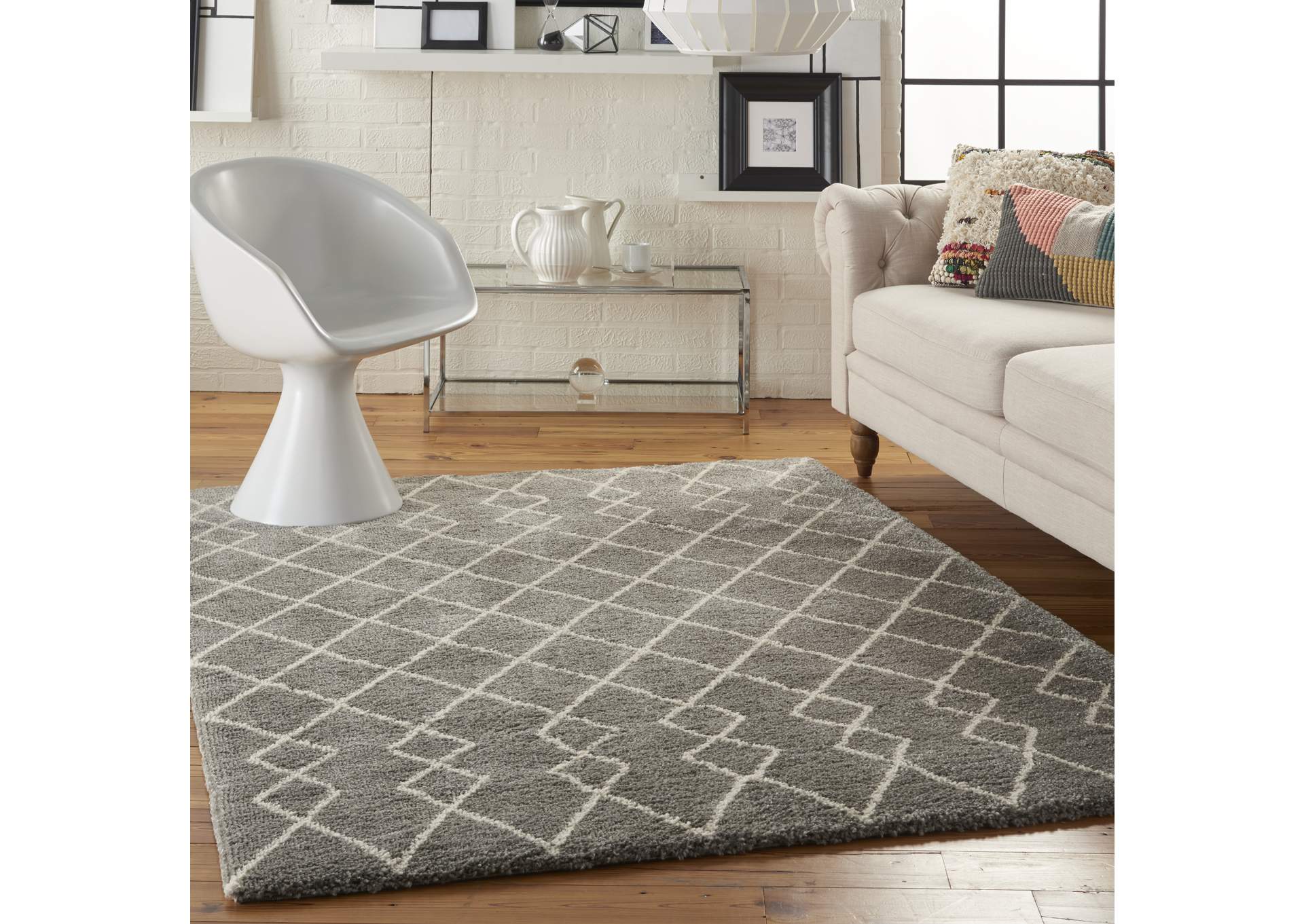 Nourison Martil MAT01 Grey 5'x7' Moroccan Area Rug,Nourison