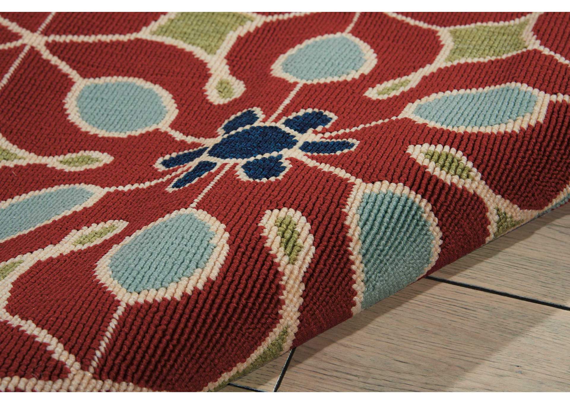 Nourison Caribbean CRB07 Rust Red 8'x11' Oversized Rug,Nourison