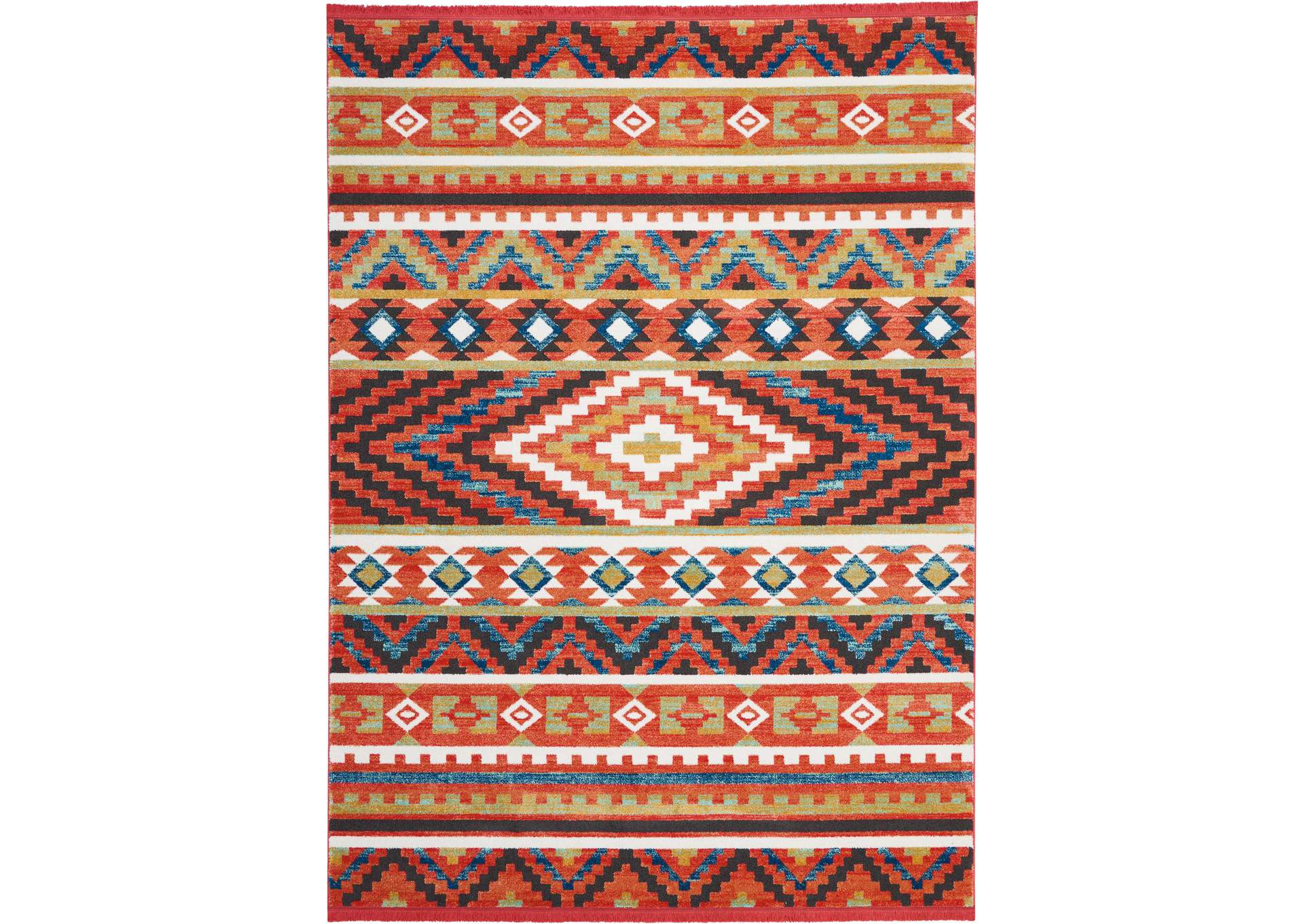 Nourison South Western NAV04 Orange Multicolor 9'x13' Oversized Rug,Nourison