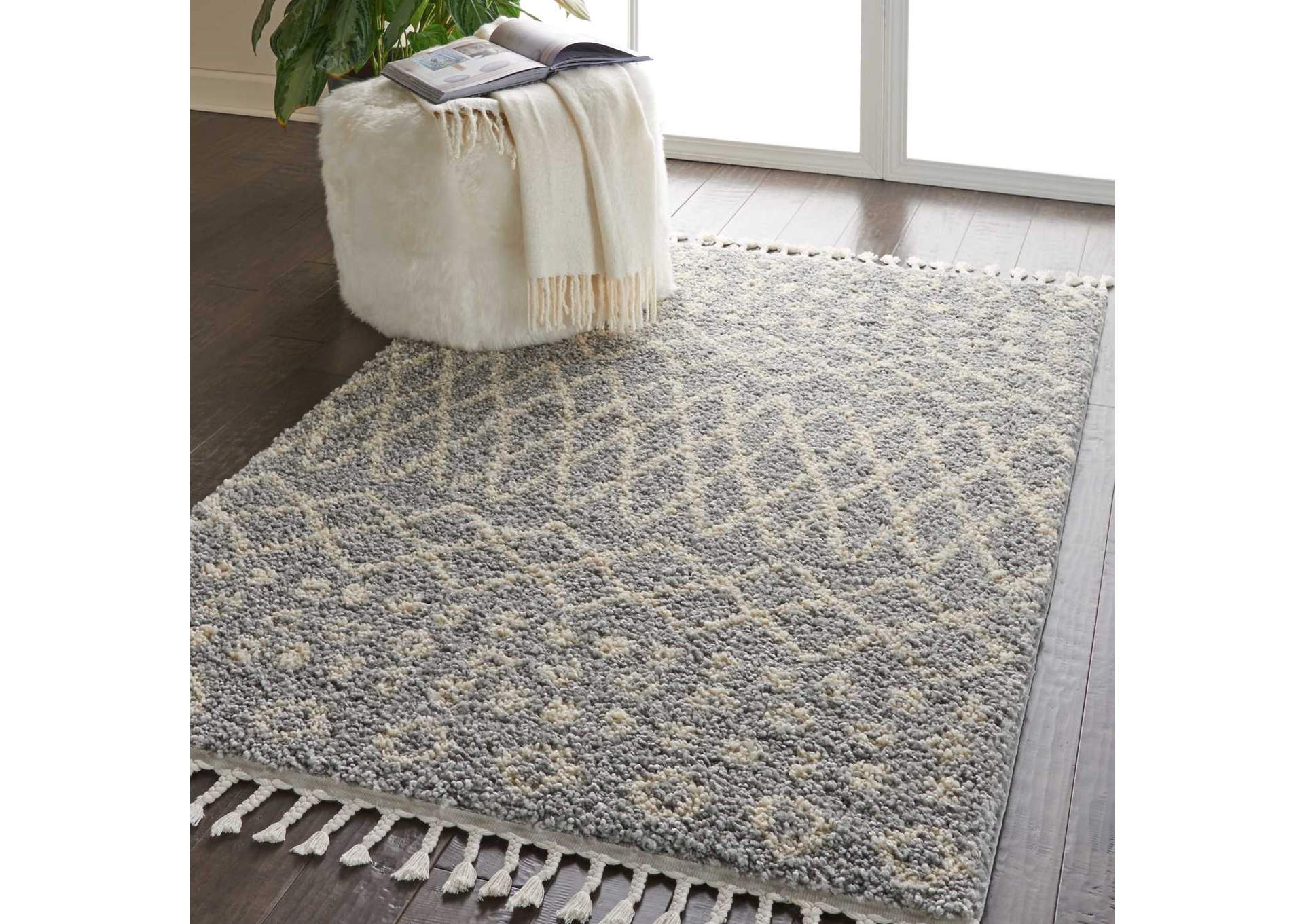Nourison Moroccan Shag MRS02 Jute 4'x7' Plush Area Rug,Nourison