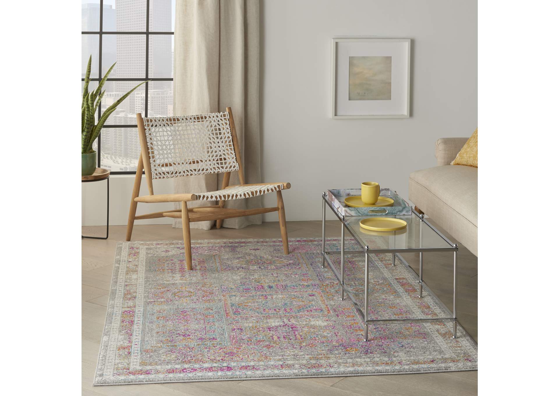 Nourison Passion 5'x7' Grey Multicolor Area Rug,Nourison