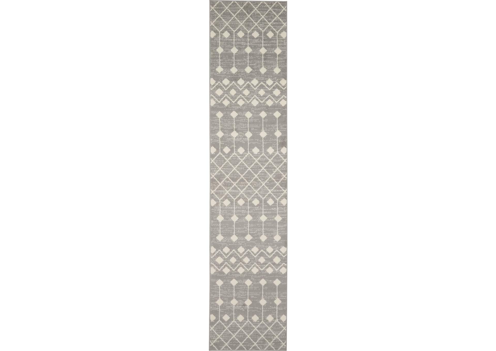 Nourison Grafix 12' Runner Grey Area Rug,Nourison